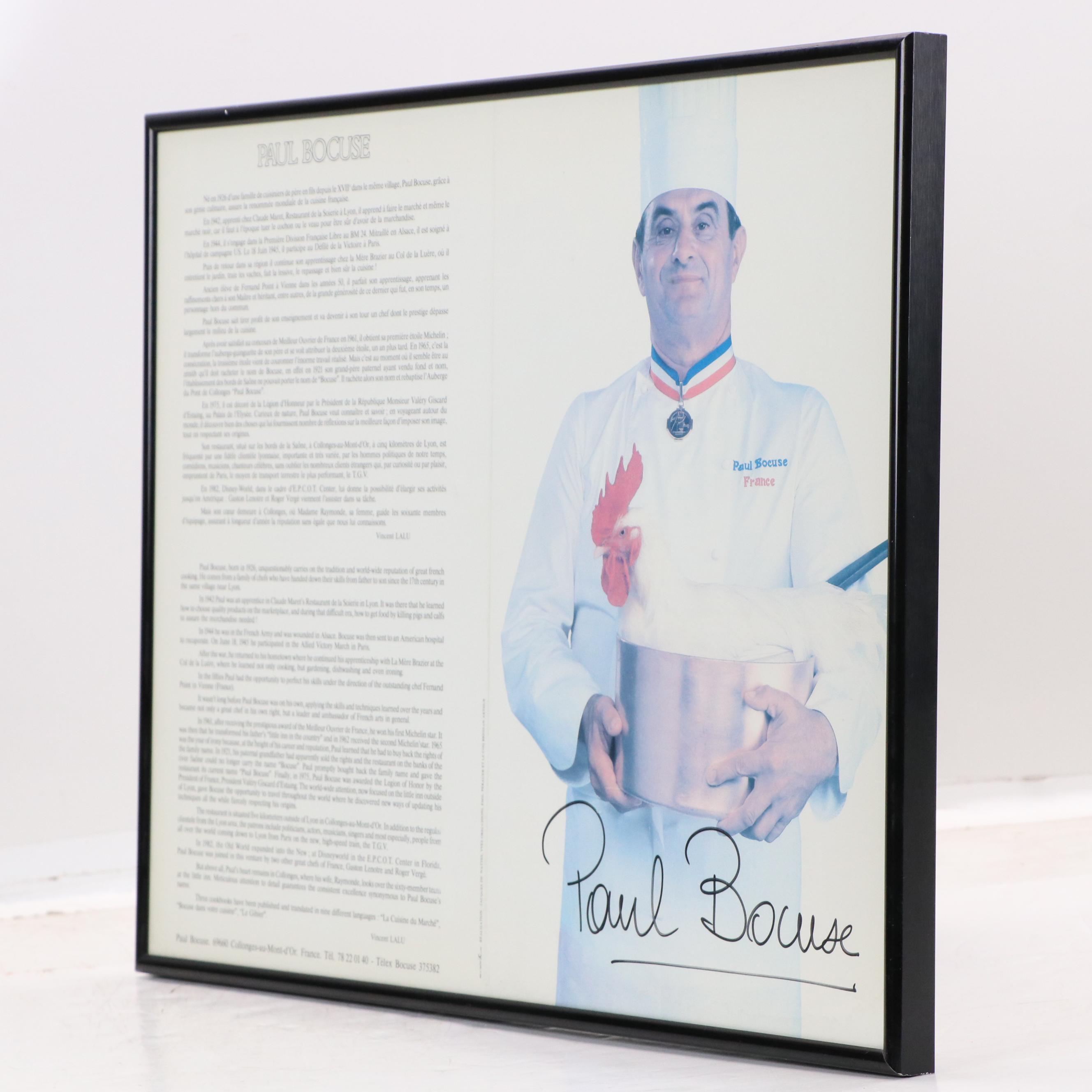 Autographed Menu from Restaurant Paul Bocuse, 1986