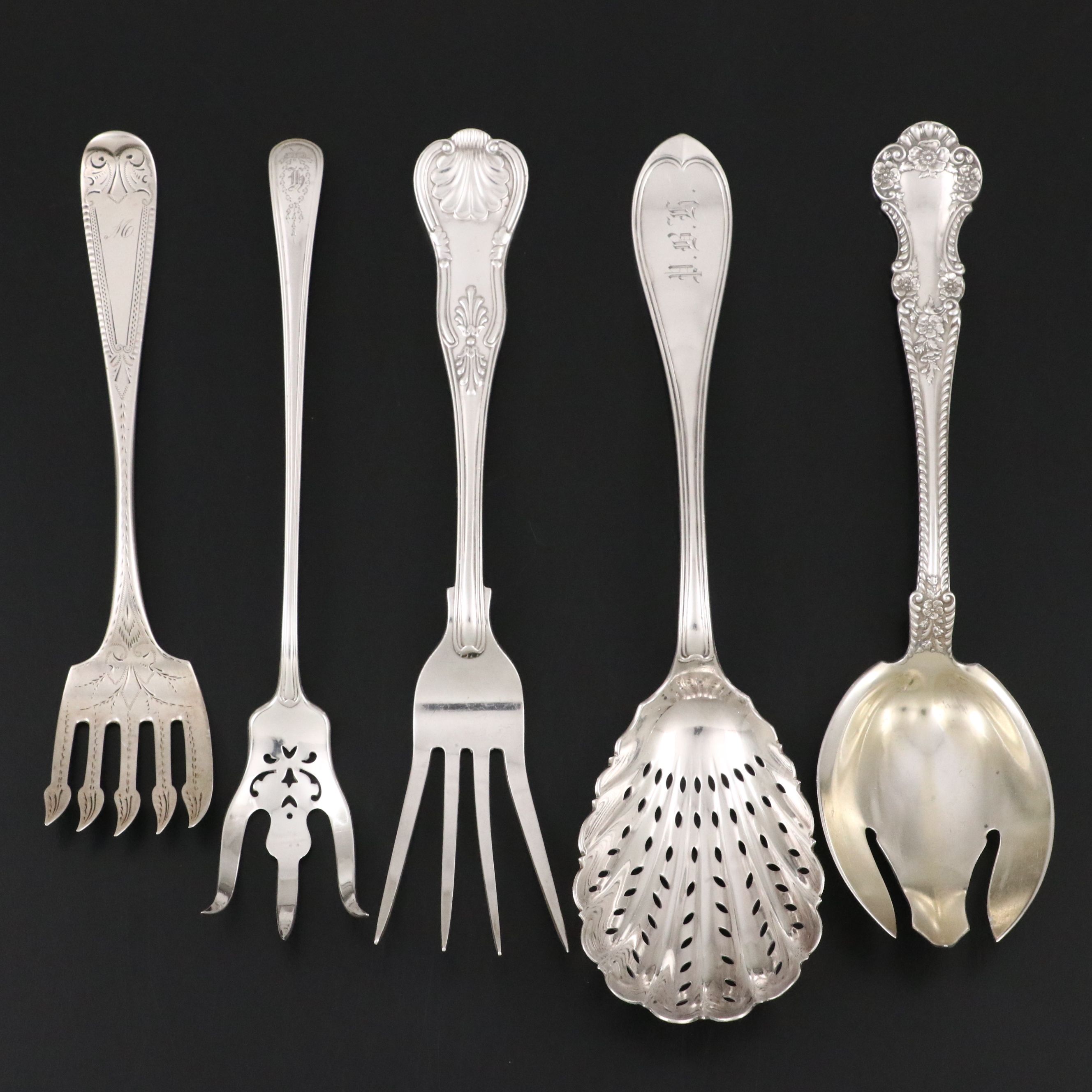 Tiffany & Co. Sterling Slotted Spoon with More Sterling Serving Utensils