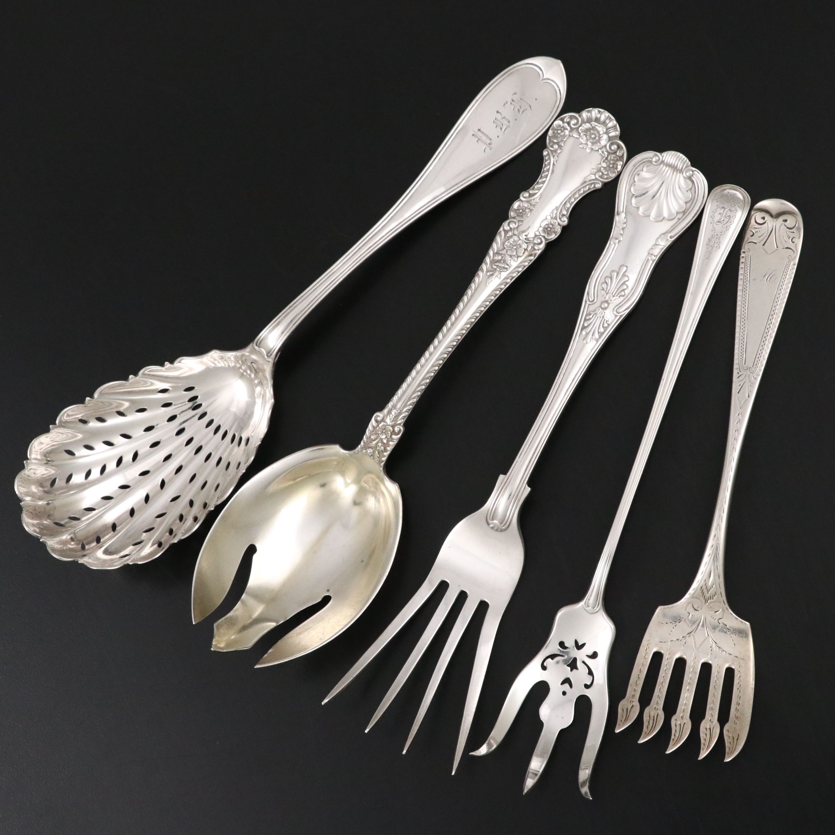 Tiffany & Co. Sterling Slotted Spoon with More Sterling Serving Utensils
