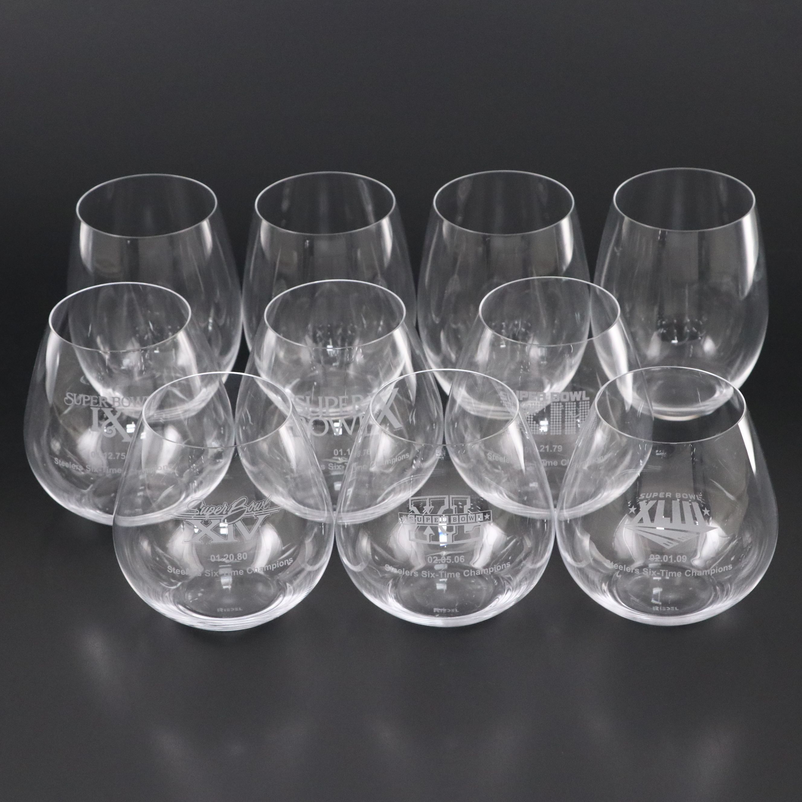 Steelers Super Bowl Champions Commemorative Wine Glasses and More Riedel Glasses
