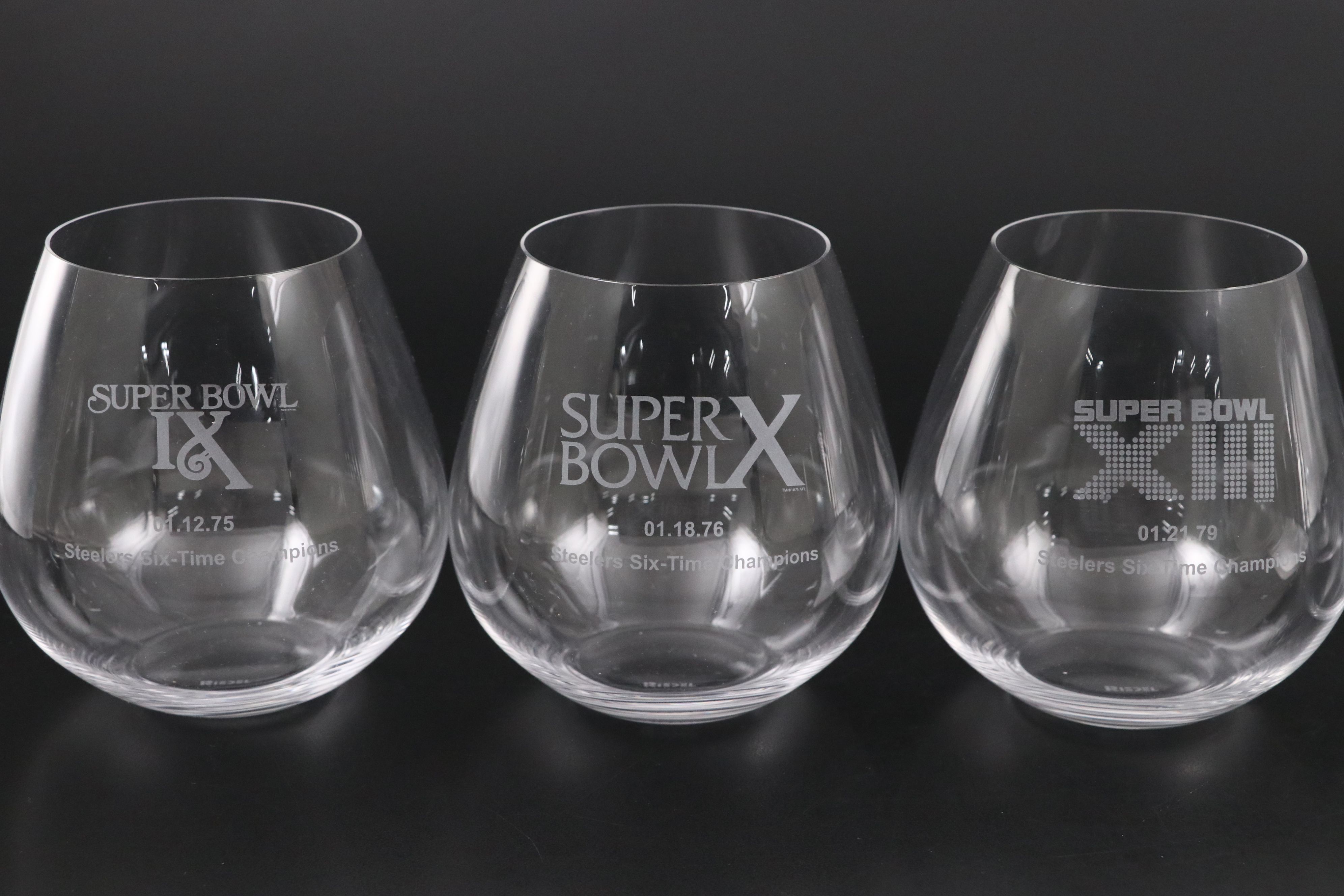 Steelers Super Bowl Champions Commemorative Wine Glasses and More Riedel Glasses