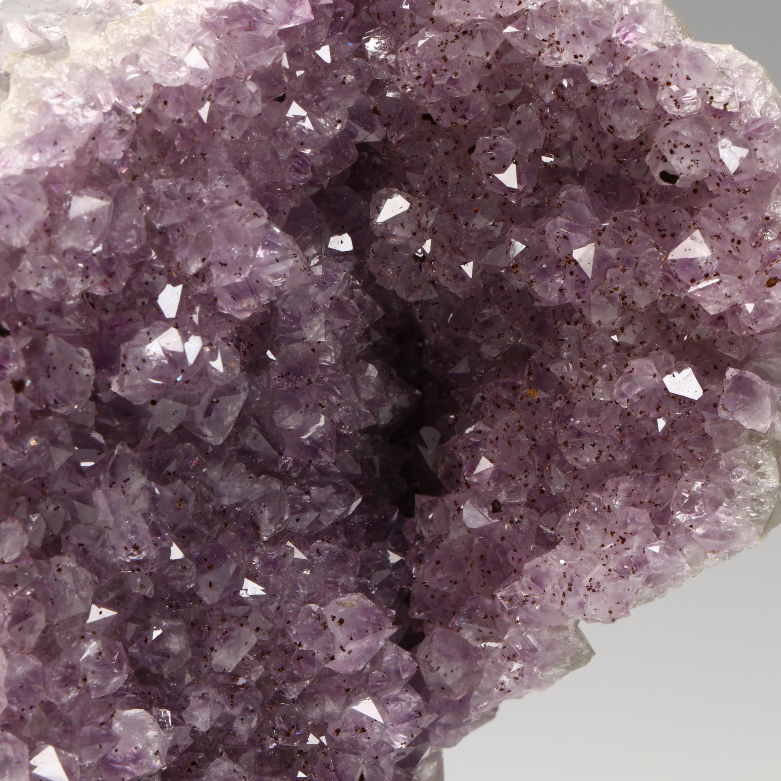 Amethyst Geode and Quartz on Metal Presentation Stands