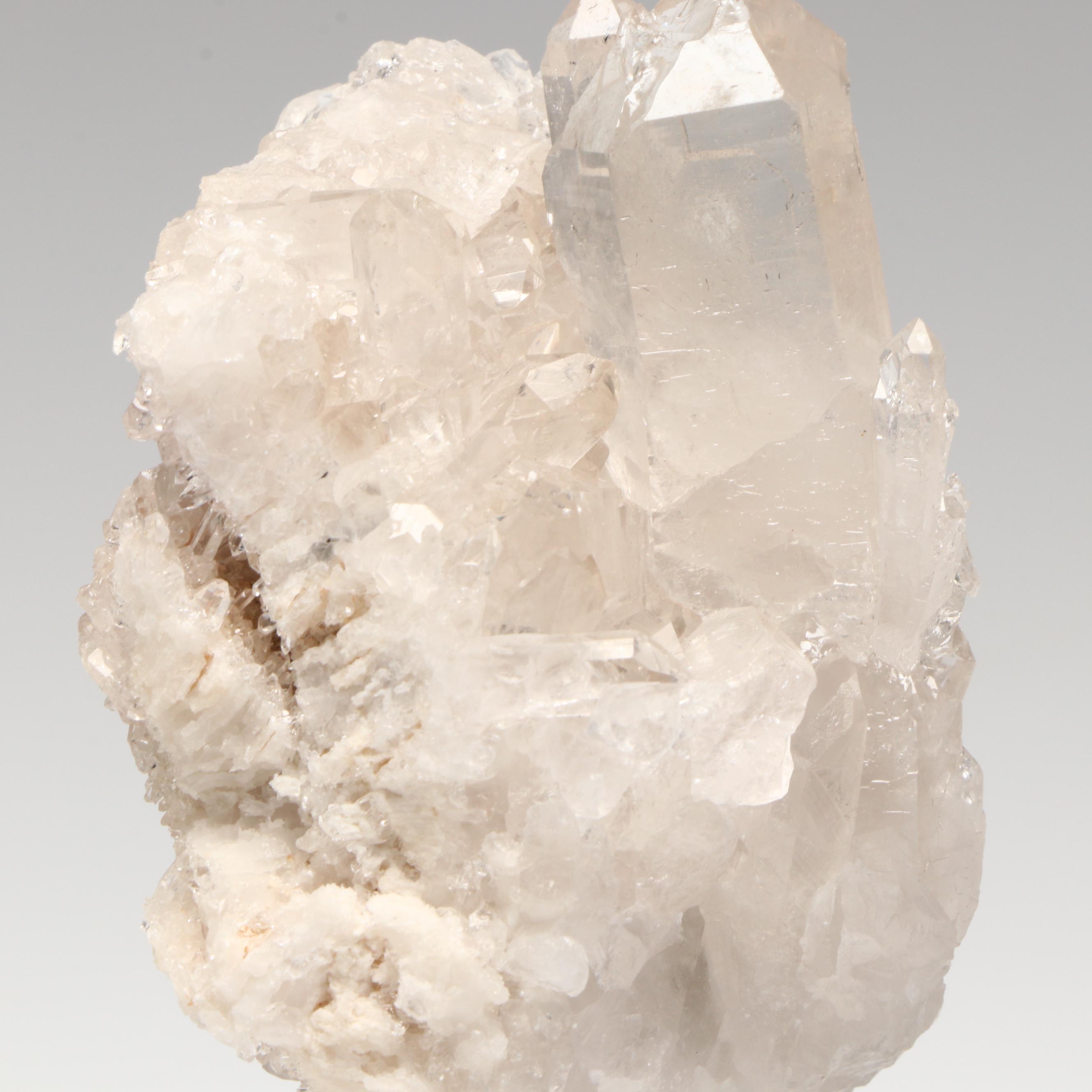 Amethyst Geode and Quartz on Metal Presentation Stands