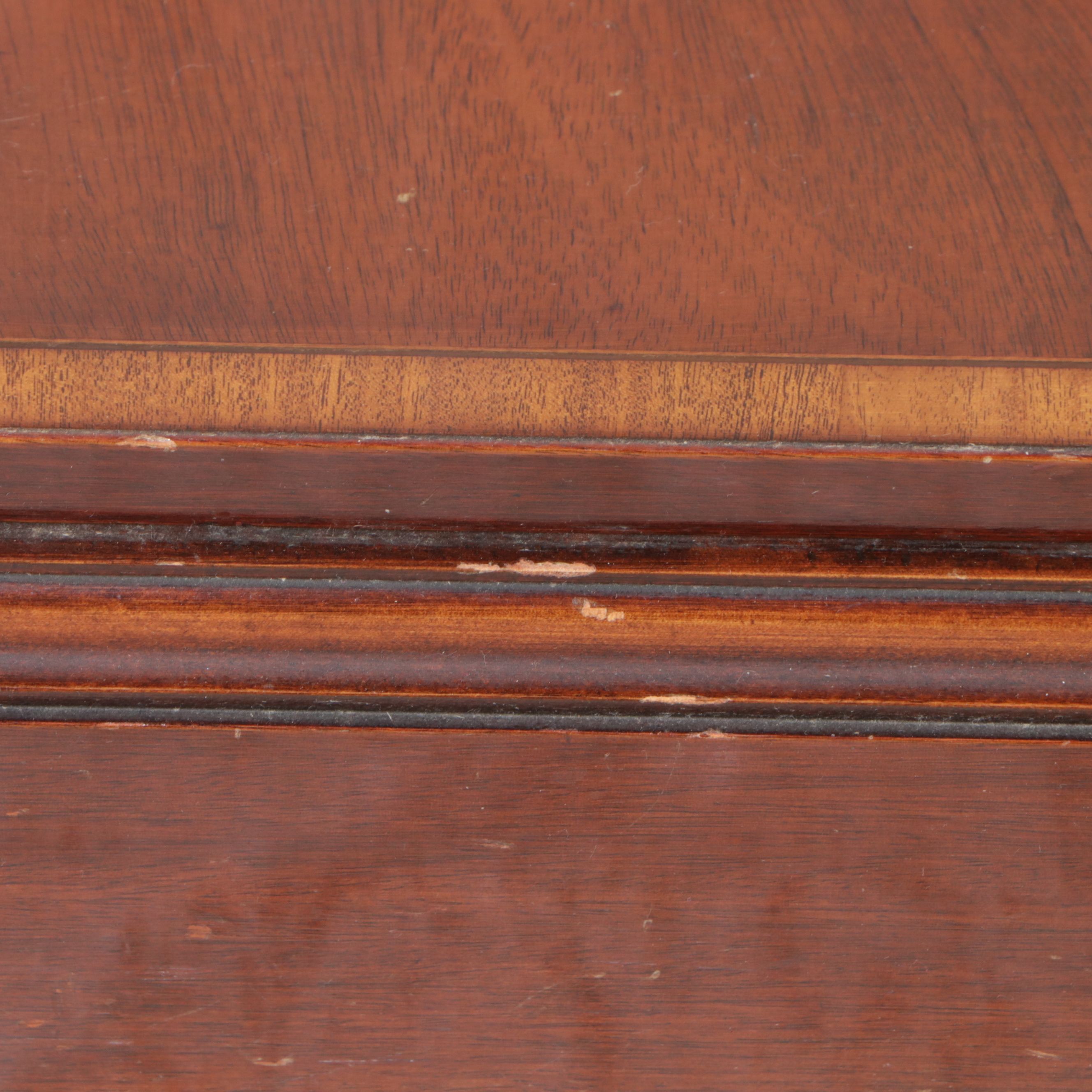 Johnson Furniture Co. Federal Style Mahogany Breakfront China Cabinet