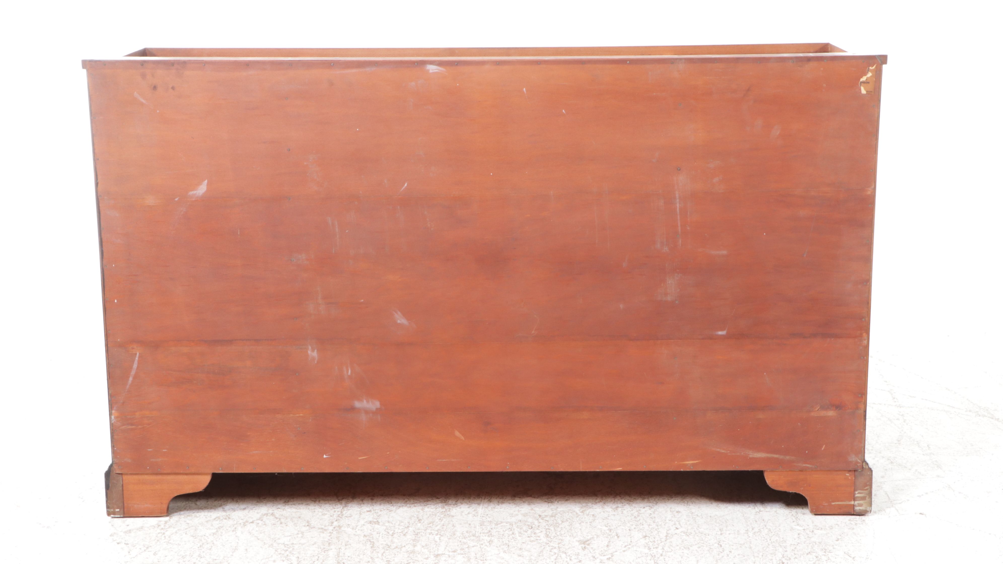 Johnson Furniture Co. Federal Style Mahogany Breakfront China Cabinet