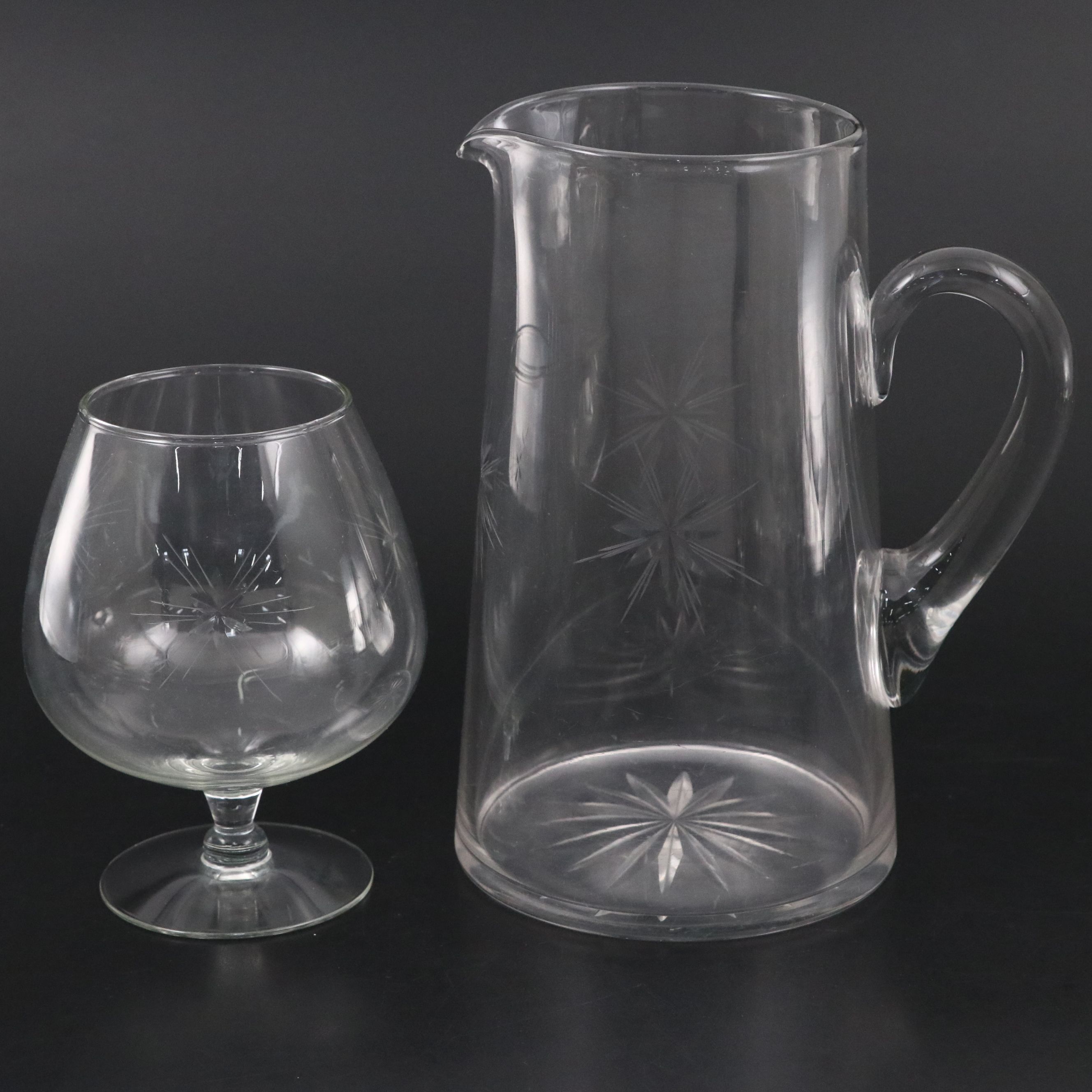 Fostoria "Sunburst" Glass Sherbet Bowls and More Glassware, Early 20th C.