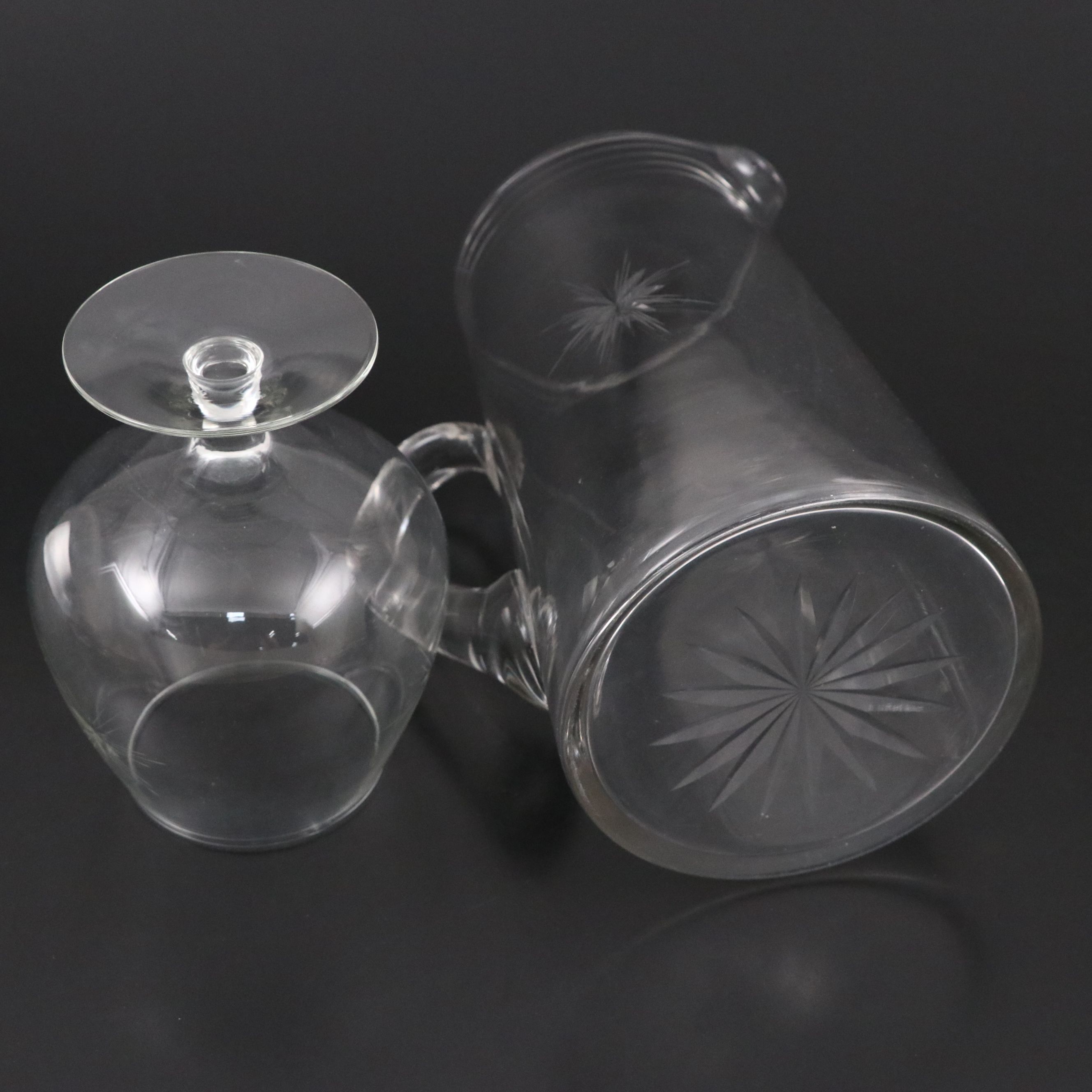 Fostoria "Sunburst" Glass Sherbet Bowls and More Glassware, Early 20th C.