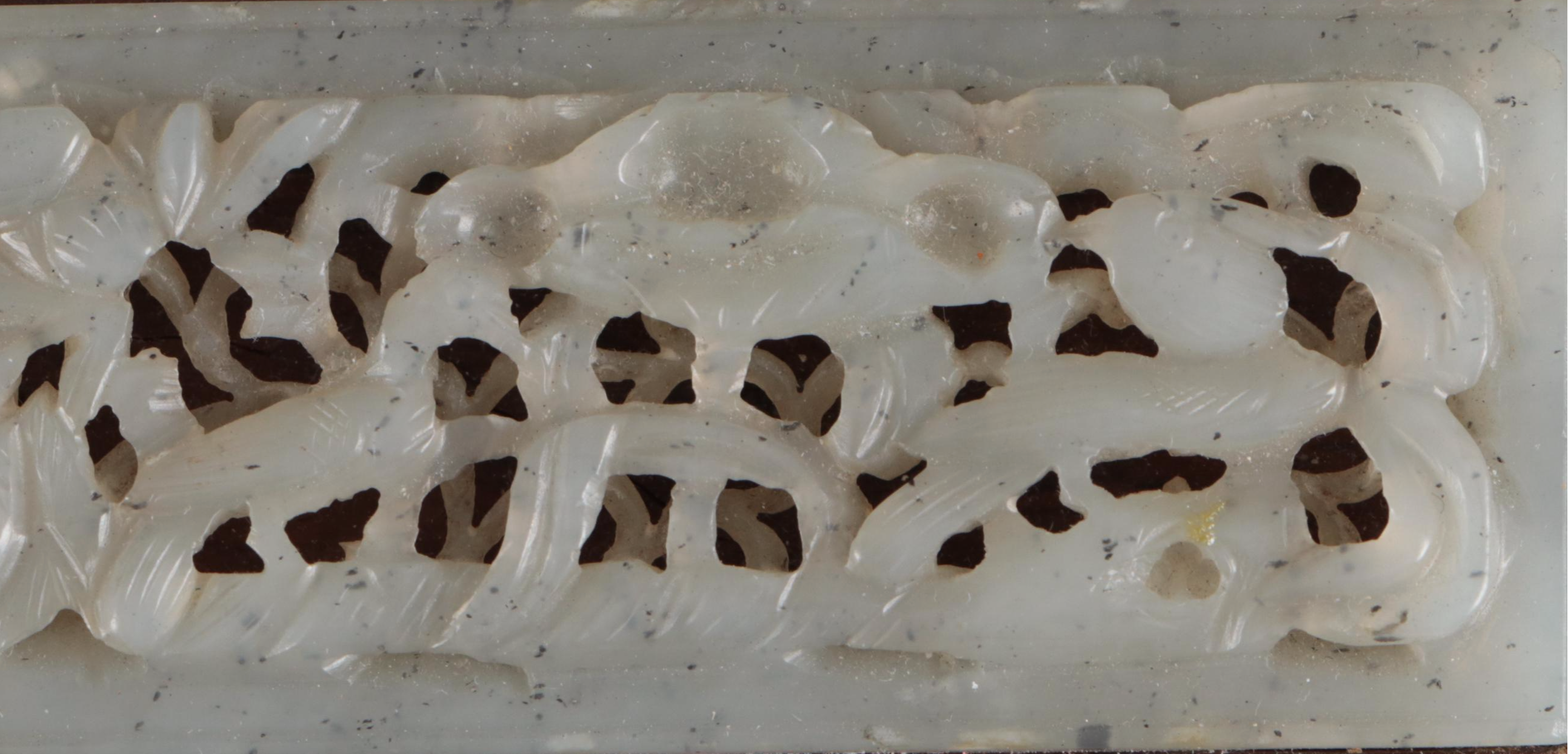 Chinese Qing Dynasty Carved Serpentine Quilin and Floral Panels, 19th Century