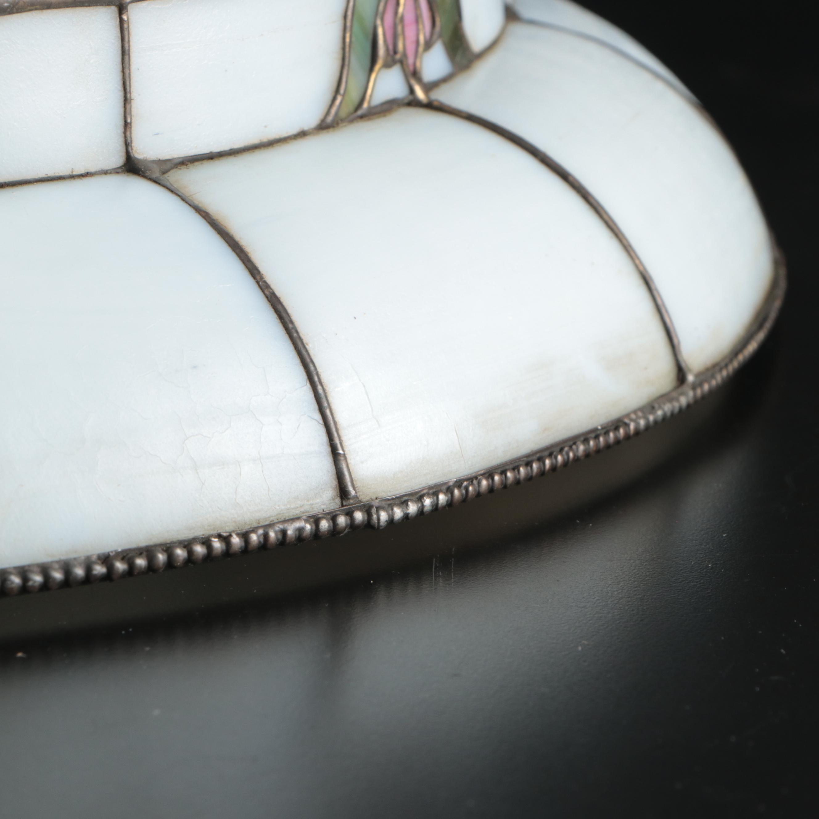 Art Nouveau Style Floral Slag Glass Pendant Light, 20th Century