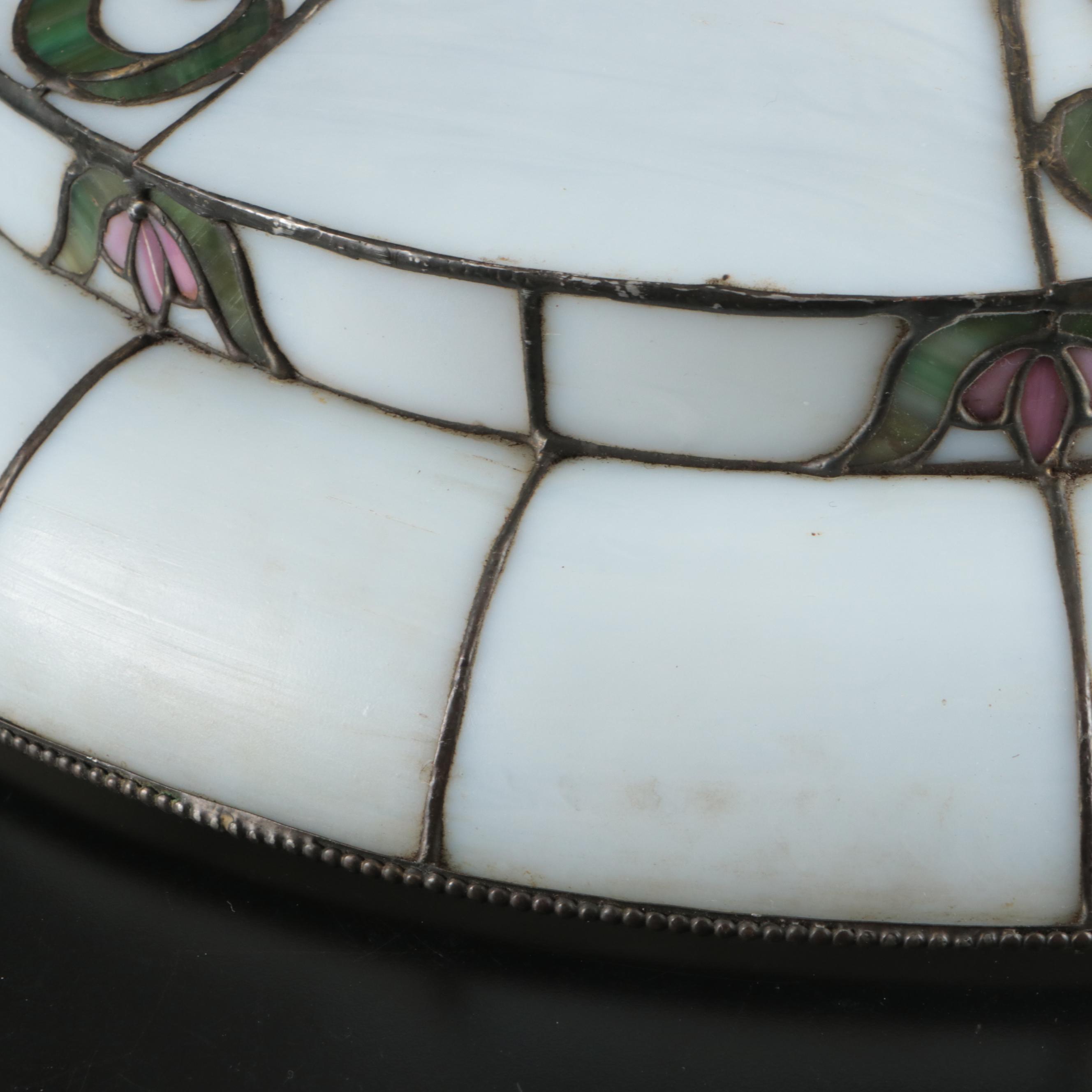 Art Nouveau Style Floral Slag Glass Pendant Light, 20th Century