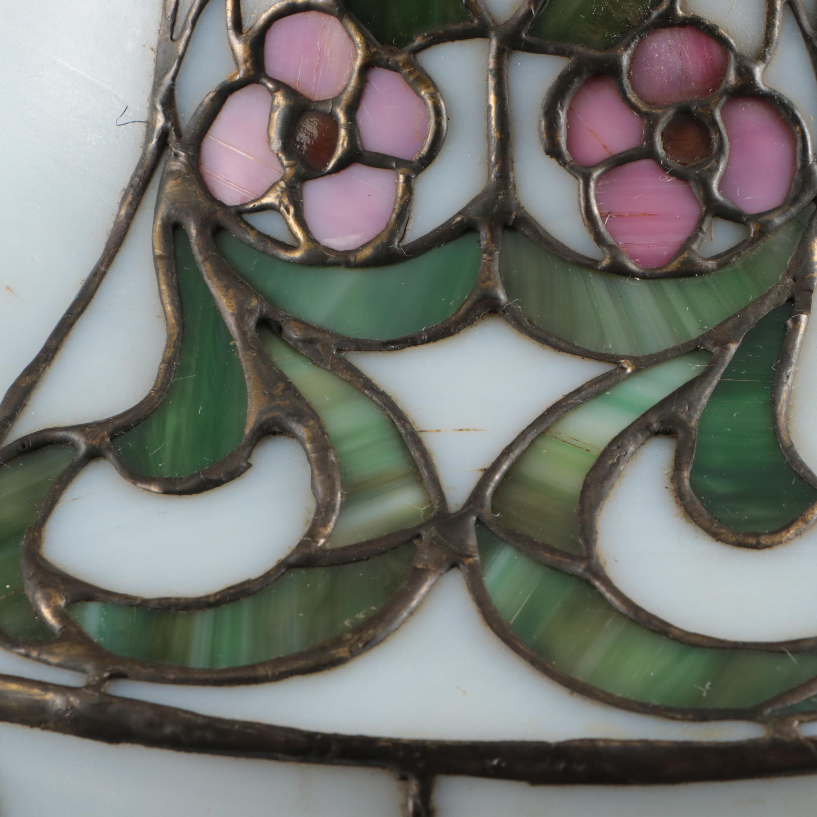 Art Nouveau Style Floral Slag Glass Pendant Light, 20th Century