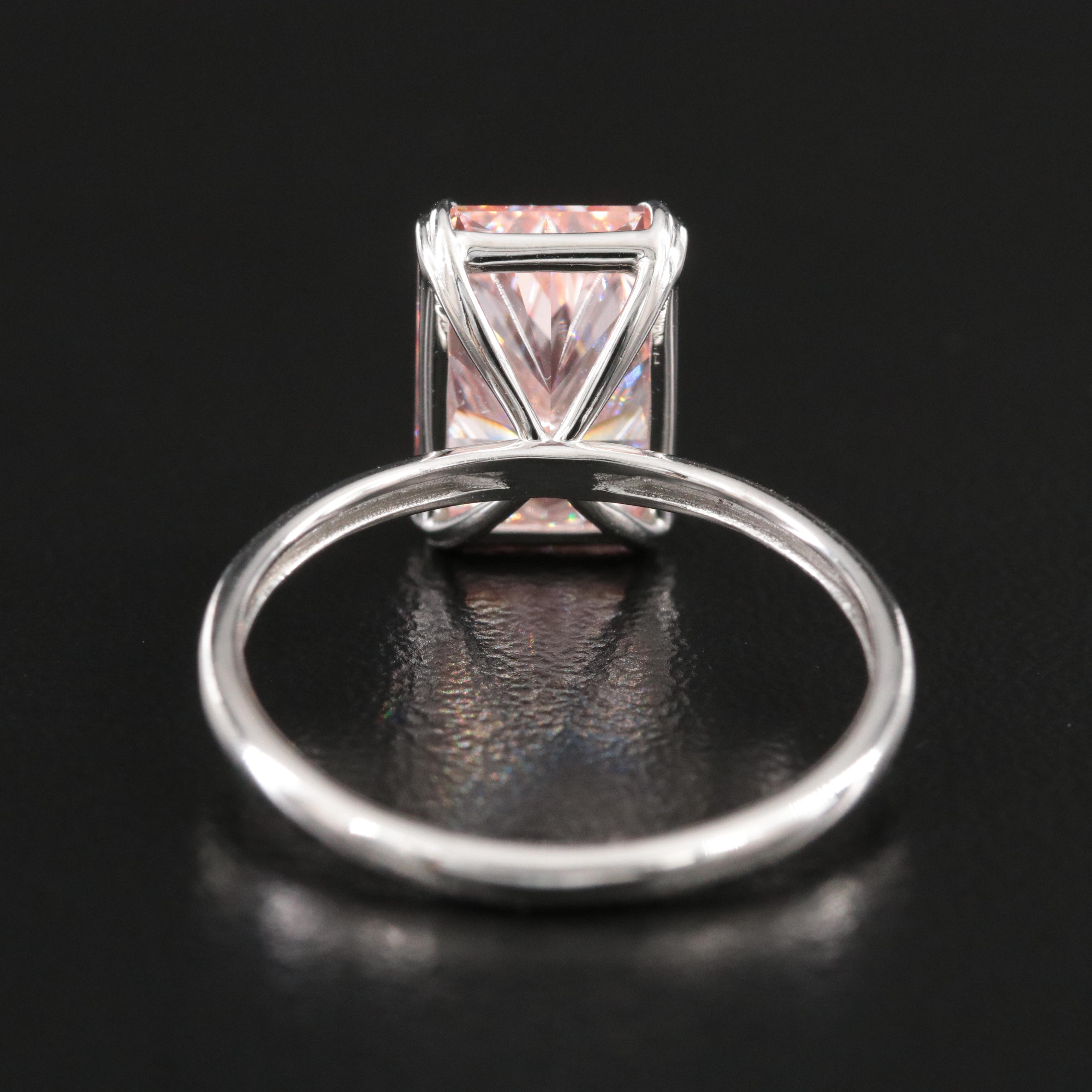 Platinum 3.30 CT Lab Grown Fancy Pink Diamond Solitaire Ring with IGI Report