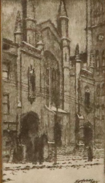 Collection of Halftone Prints After Edward Timothy Hurley Etchings