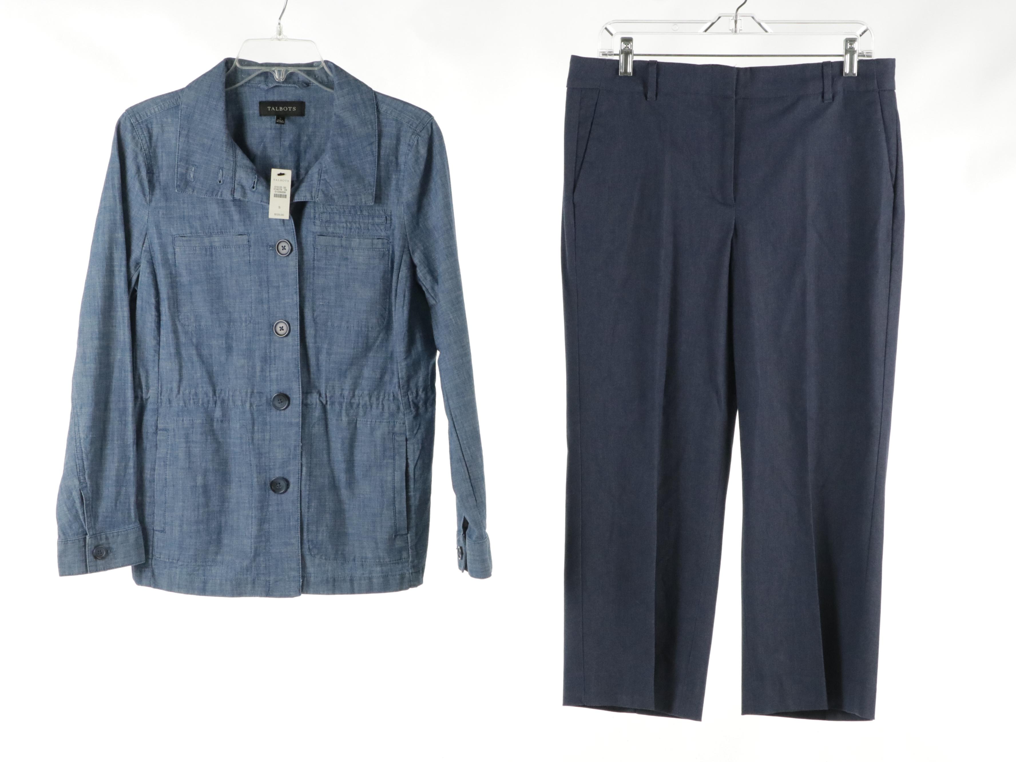 Talbots Chelsea Pants, Plaid Blazer, Button-Front Jacket and Blouses, With Tags