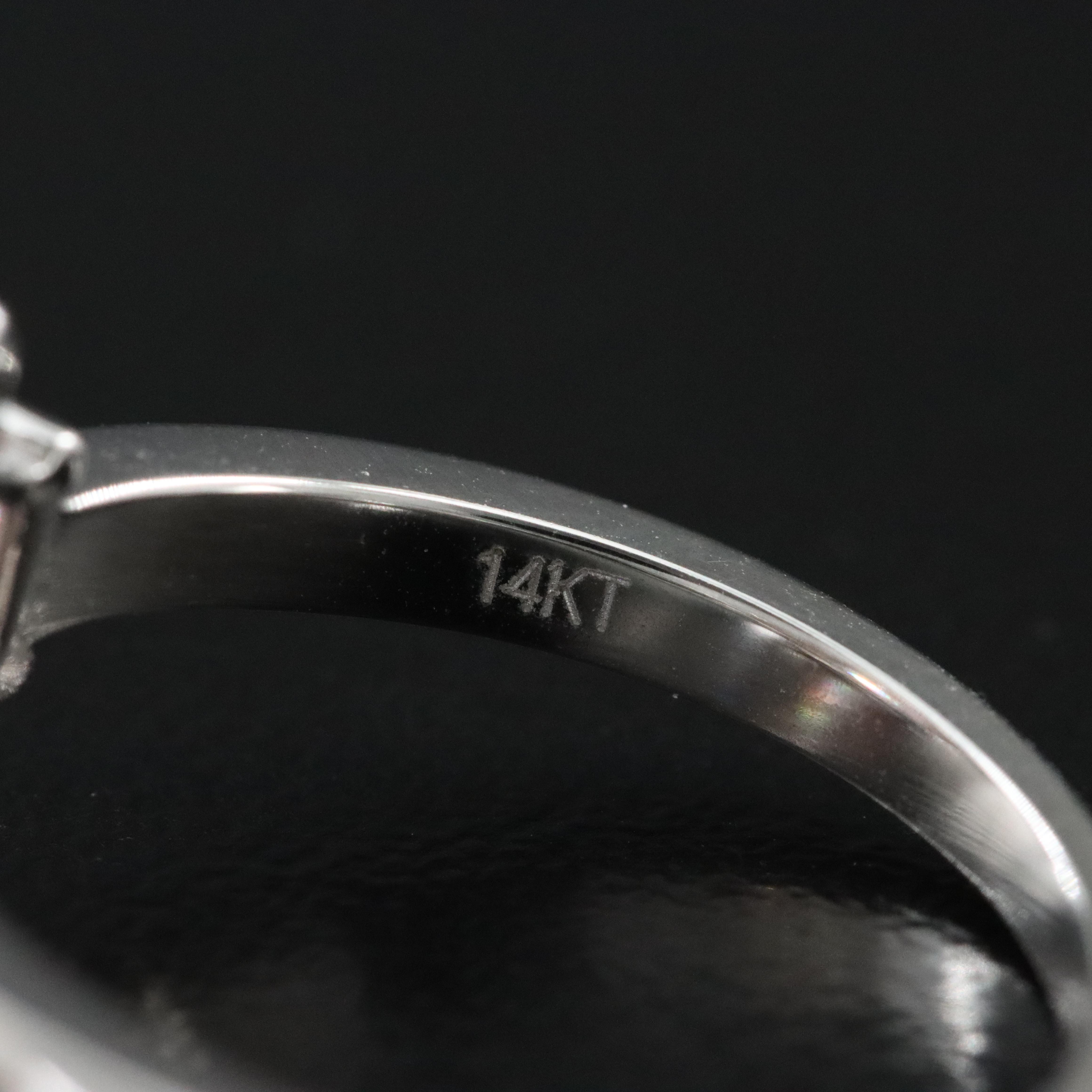 14K 3.86 CTW Lab Grown Diamond Ring with Fancy Pink Center and IGI Report