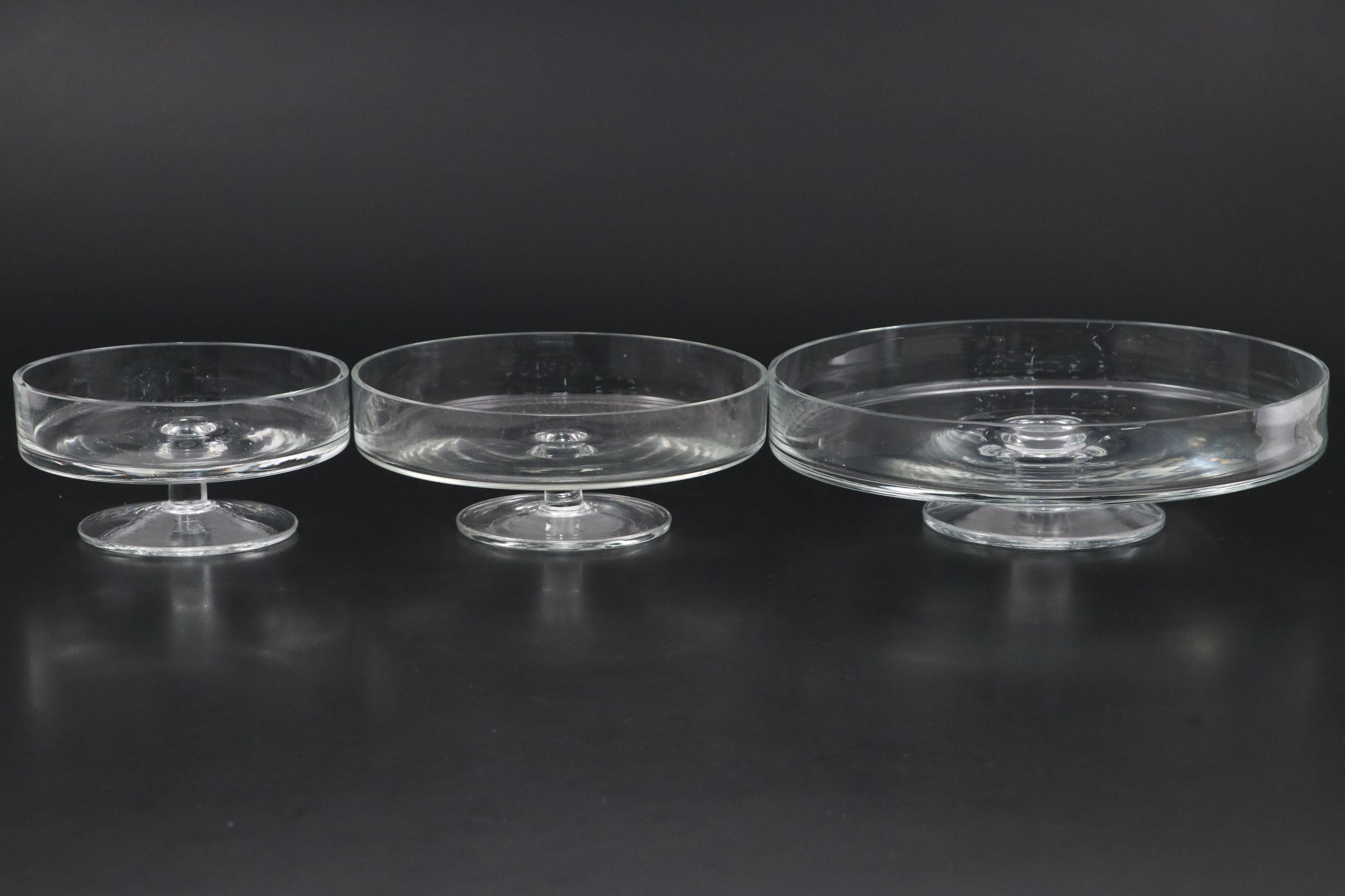 Clear Glass Pedestal Bowls