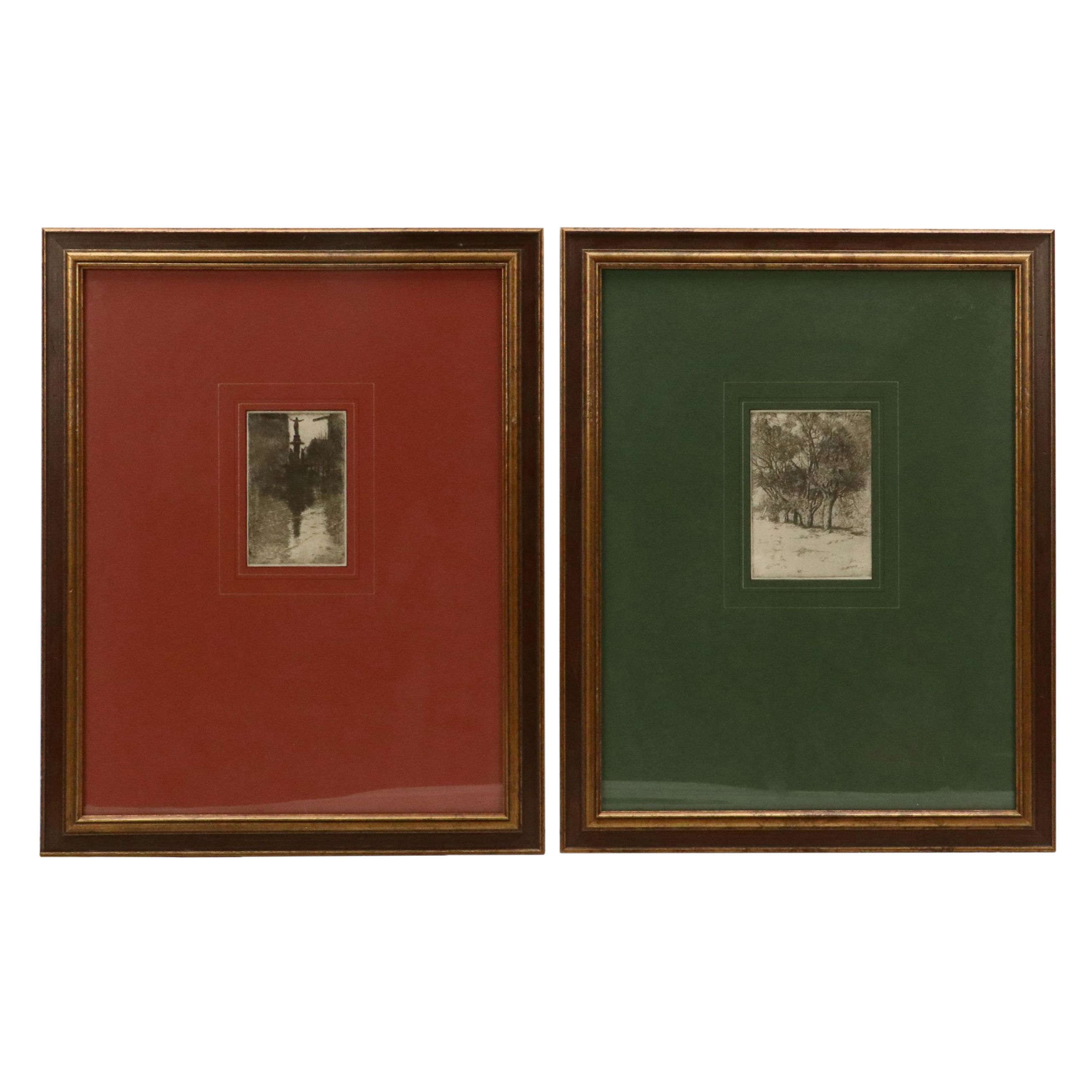 Collection of Halftone Prints After Edward Timothy Hurley Etchings