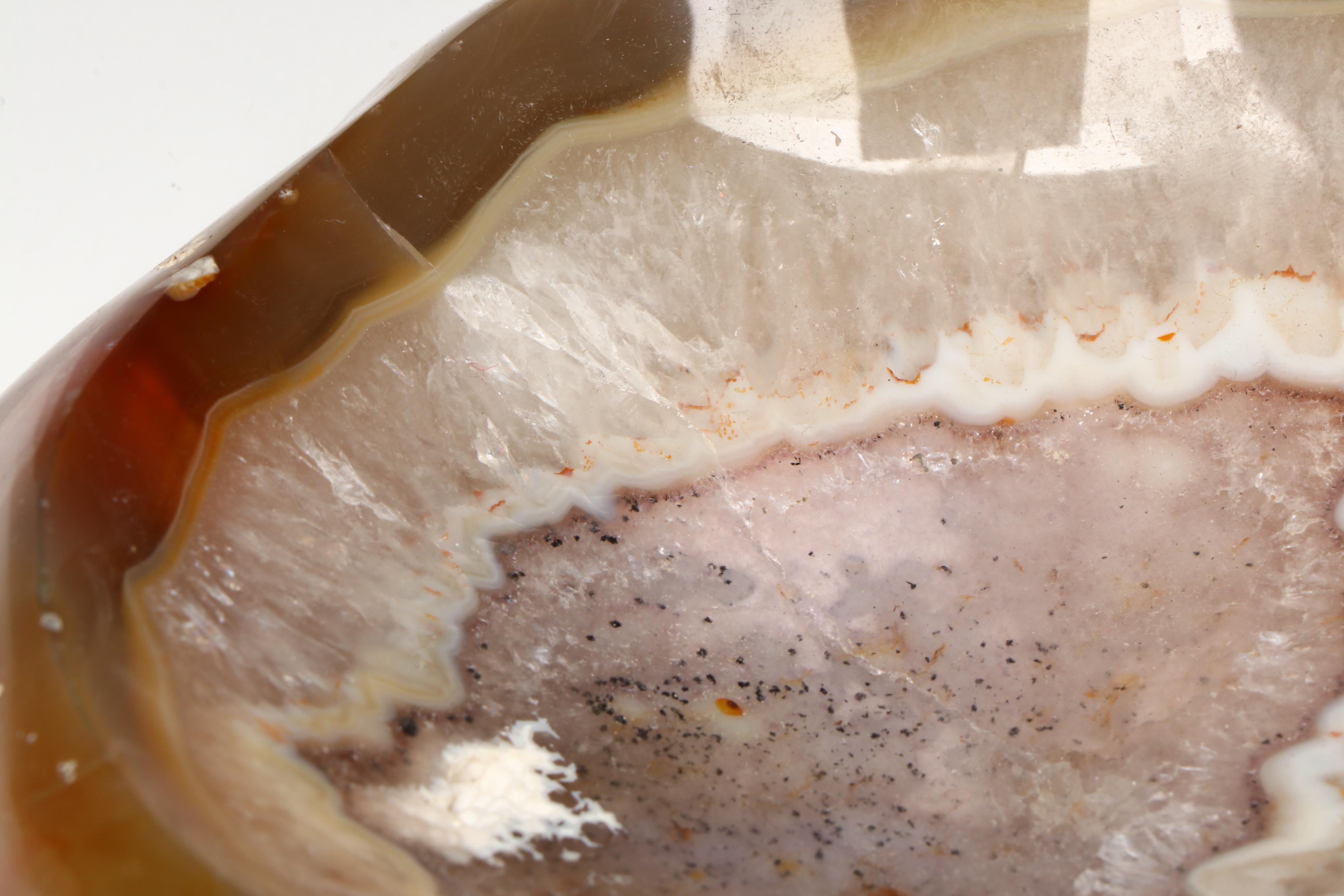 Carved Selenite Heart Bowl with Agate Bowl