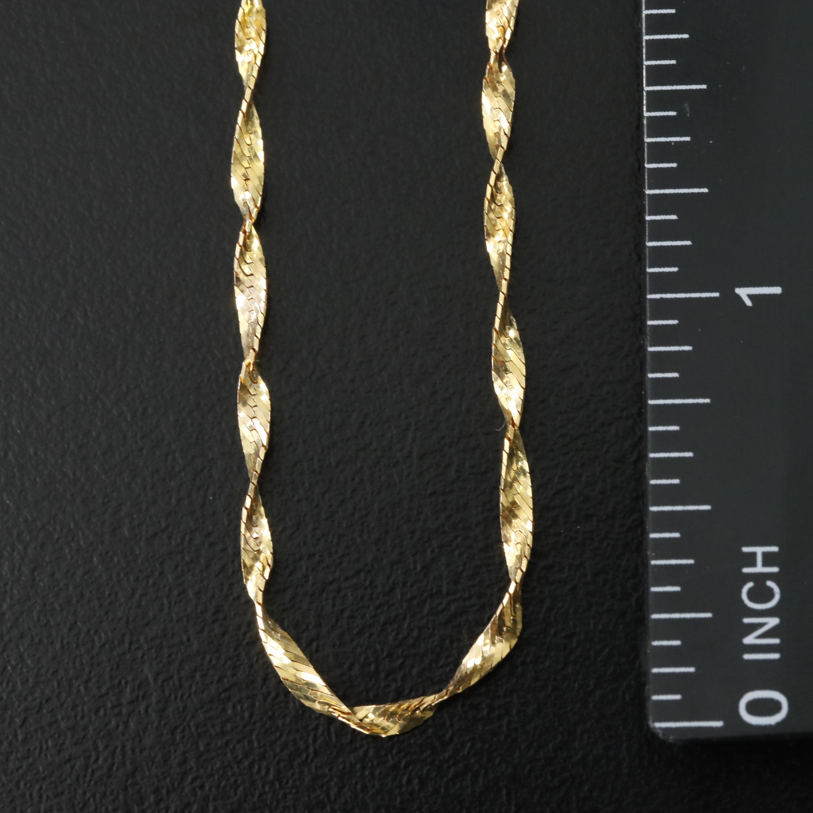 14K Twisted Herringbone Chain Necklace