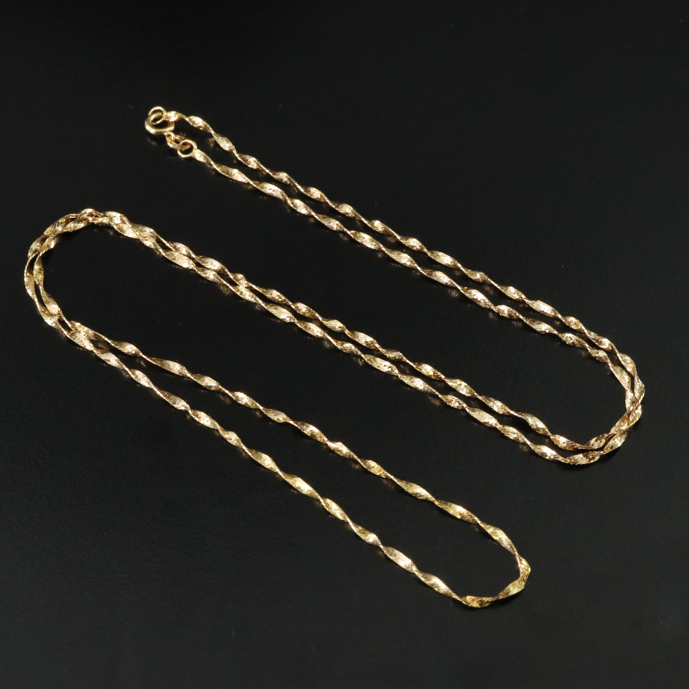 14K Twisted Herringbone Chain Necklace