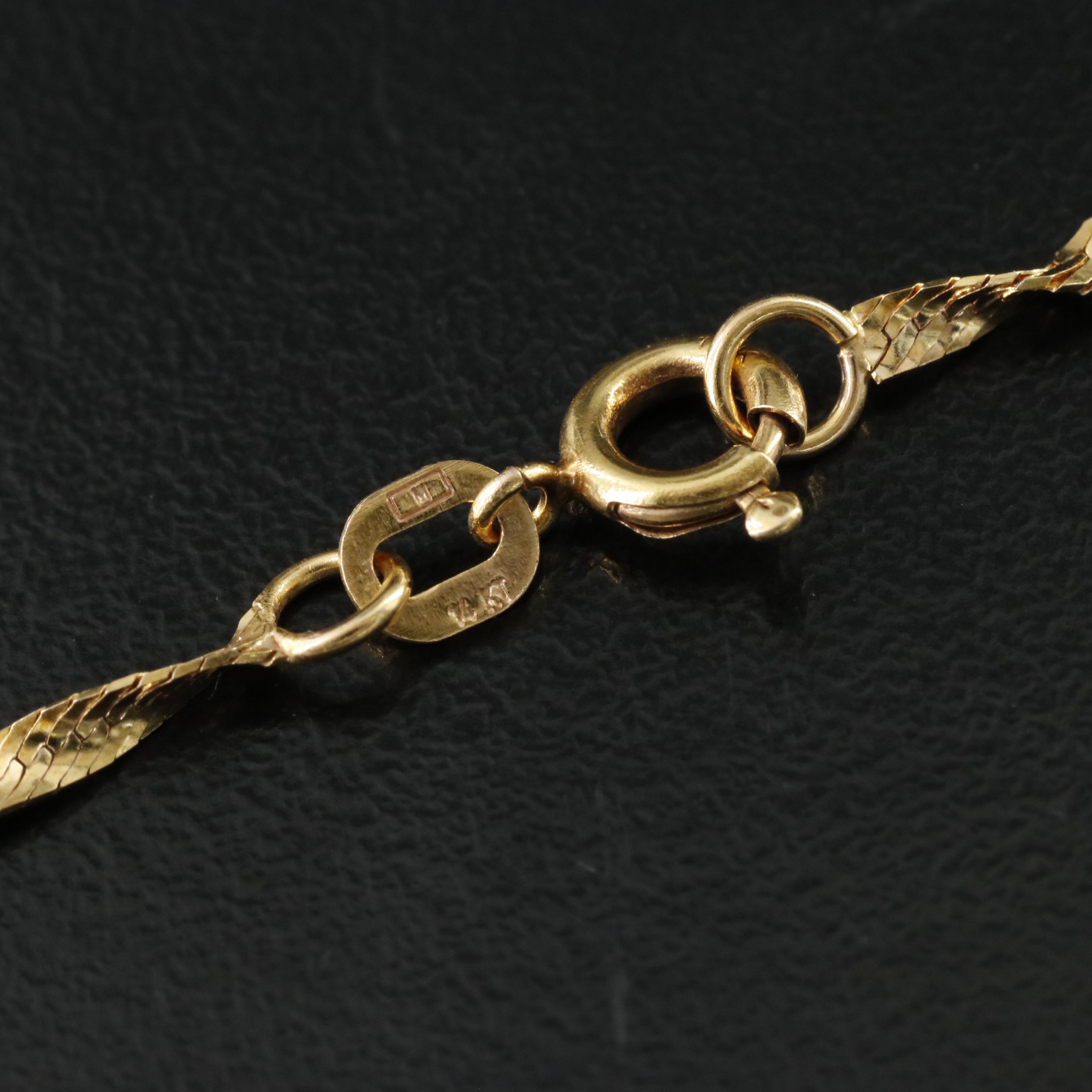 14K Twisted Herringbone Chain Necklace