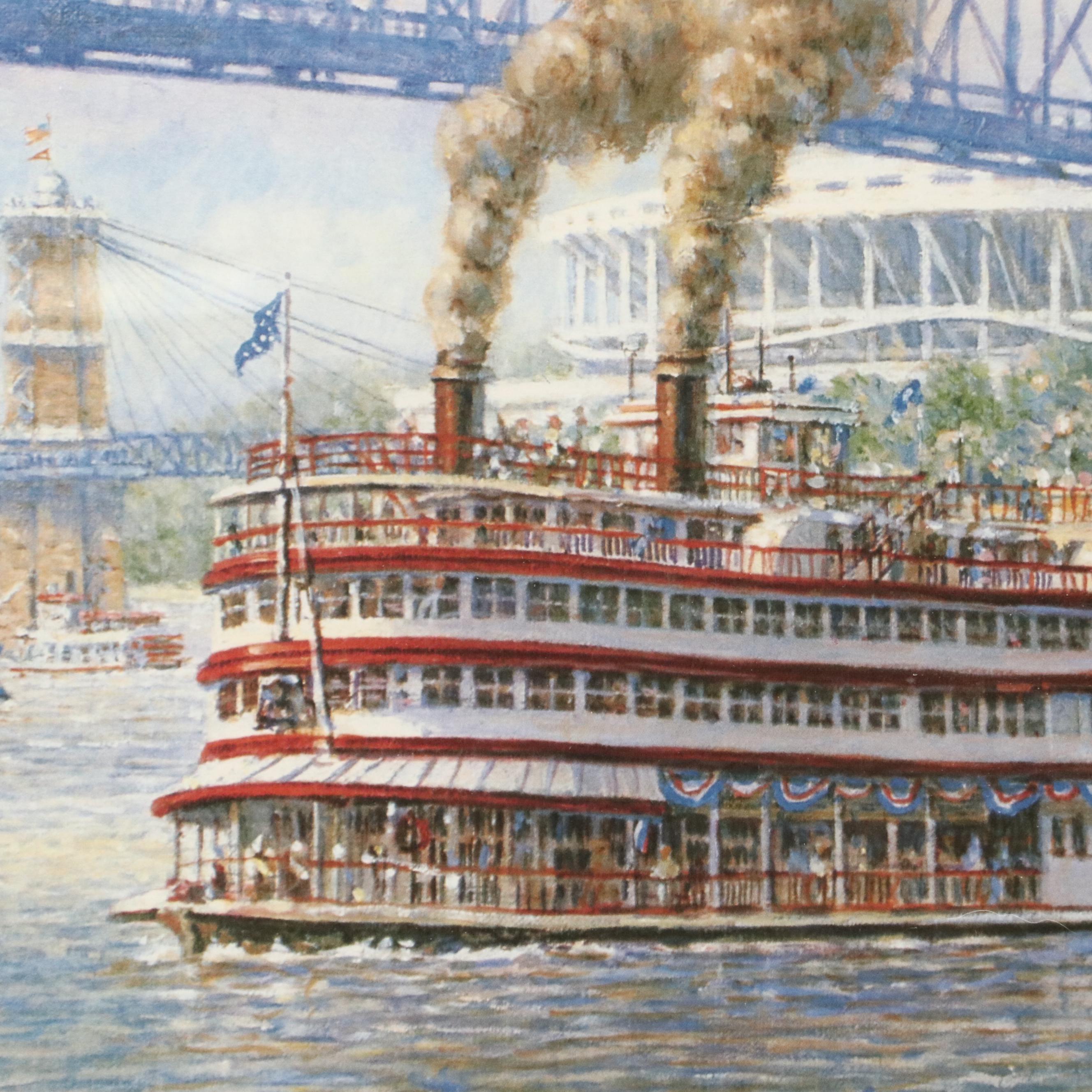 Frank McElwain Offset Lithograph "Cincinnati Bicentennial" with Sketch, 1988