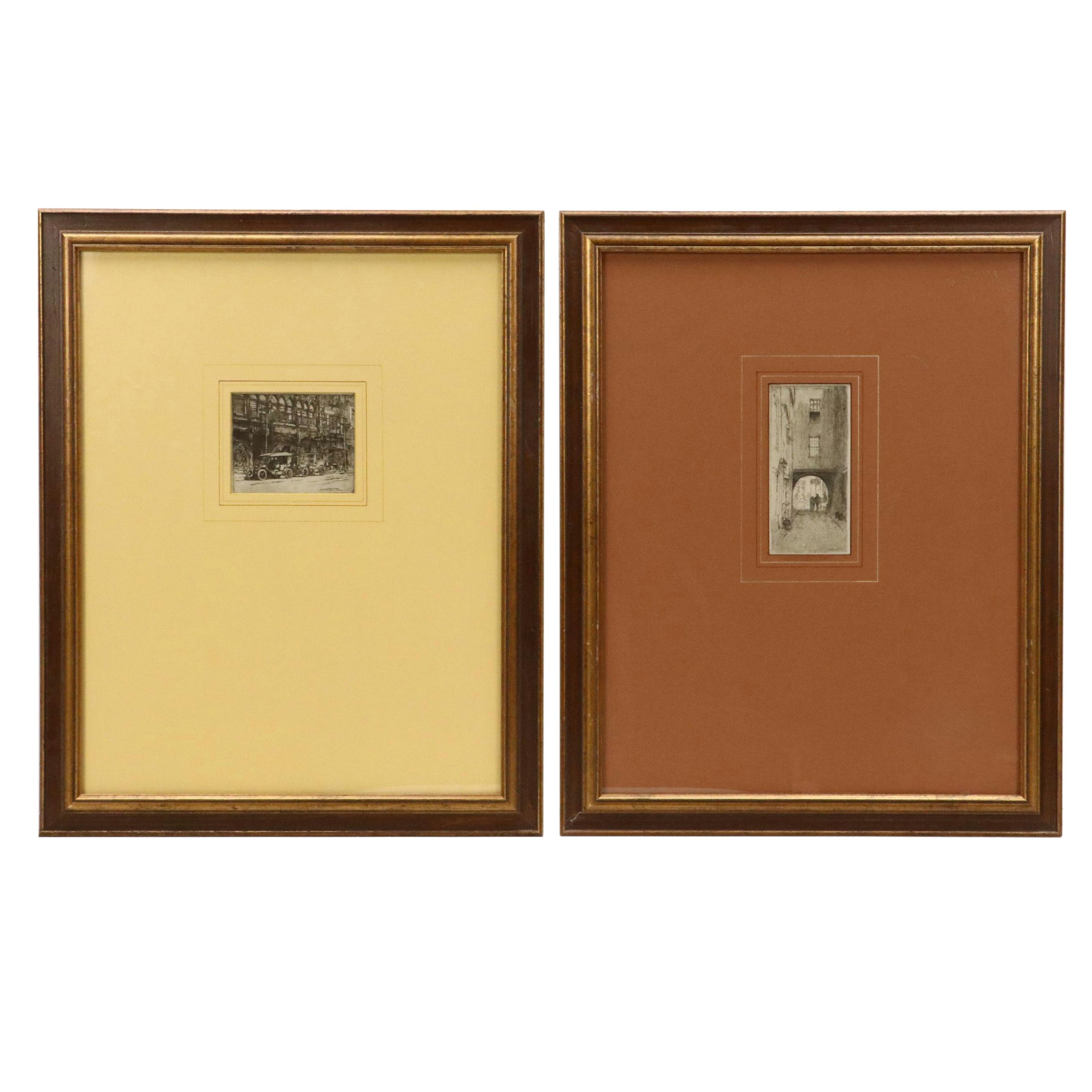 Collection of Halftone Prints After Edward Timothy Hurley Etchings