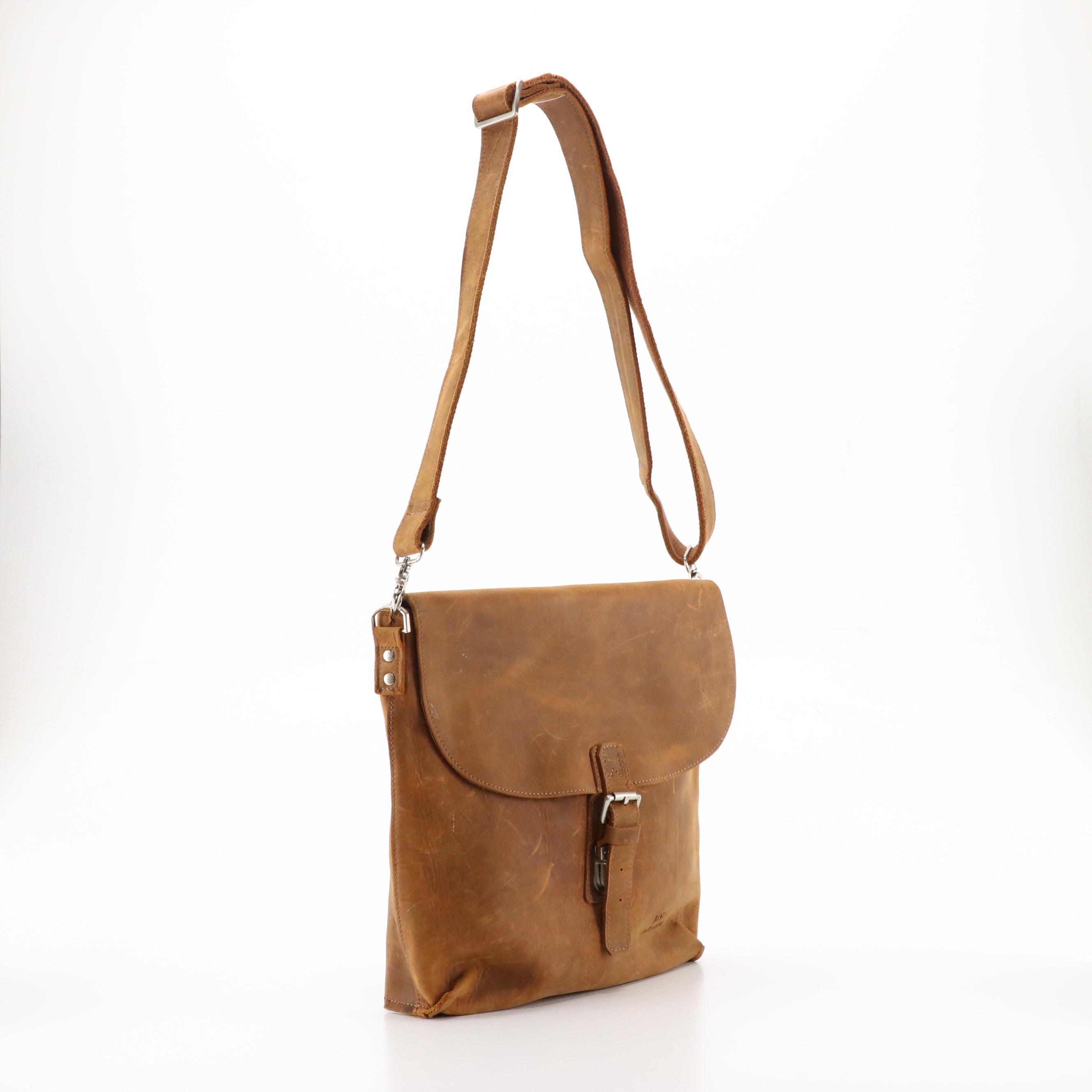 Massimi Brown Leather and Other Black Leather Crossbody Messenger Bags