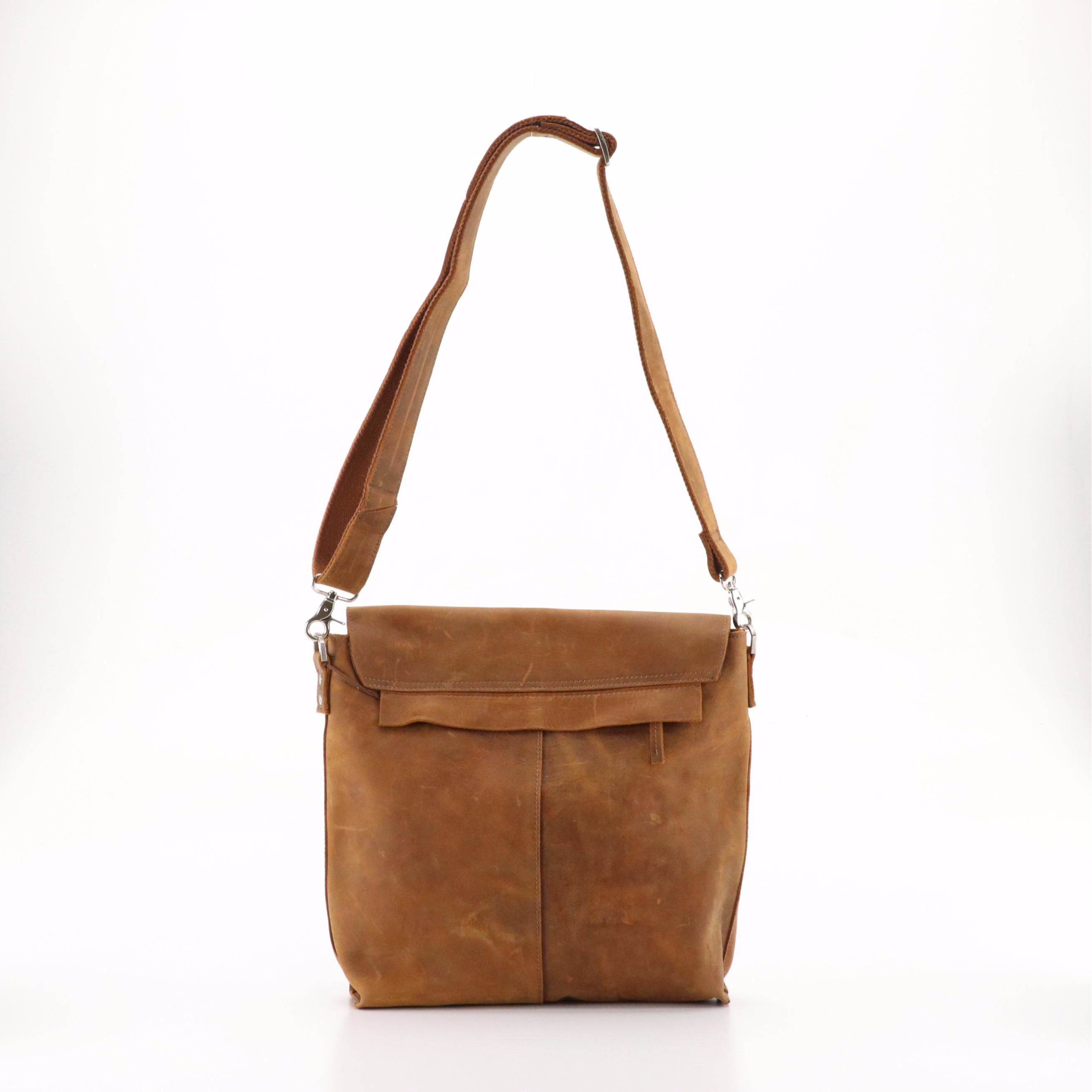 Massimi Brown Leather and Other Black Leather Crossbody Messenger Bags