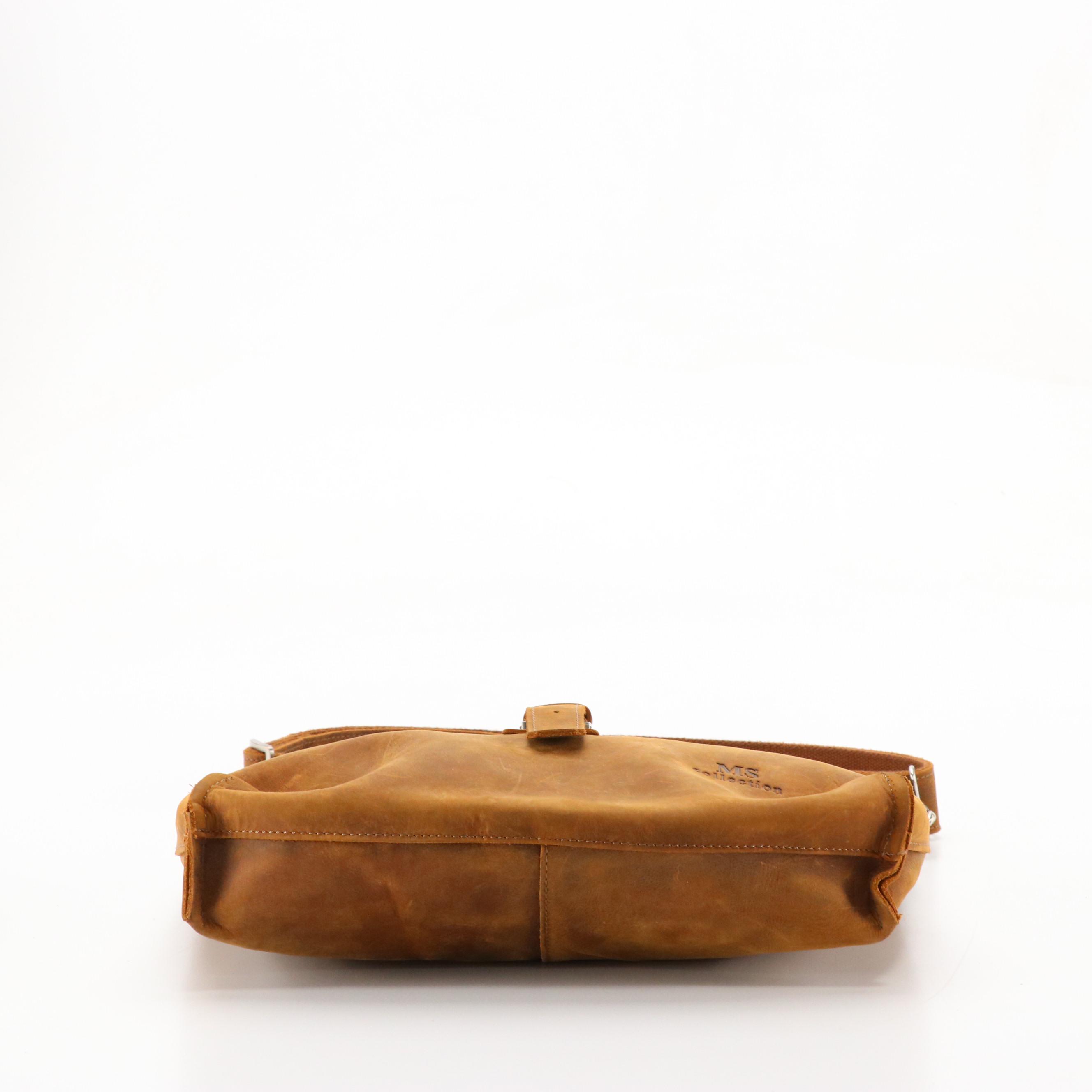 Massimi Brown Leather and Other Black Leather Crossbody Messenger Bags