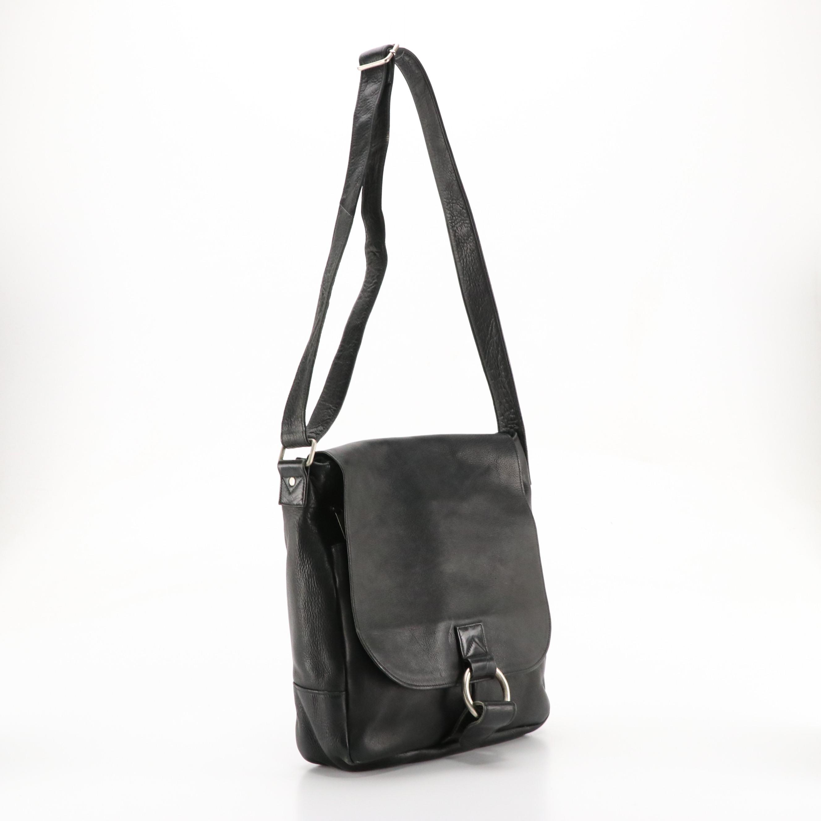 Massimi Brown Leather and Other Black Leather Crossbody Messenger Bags