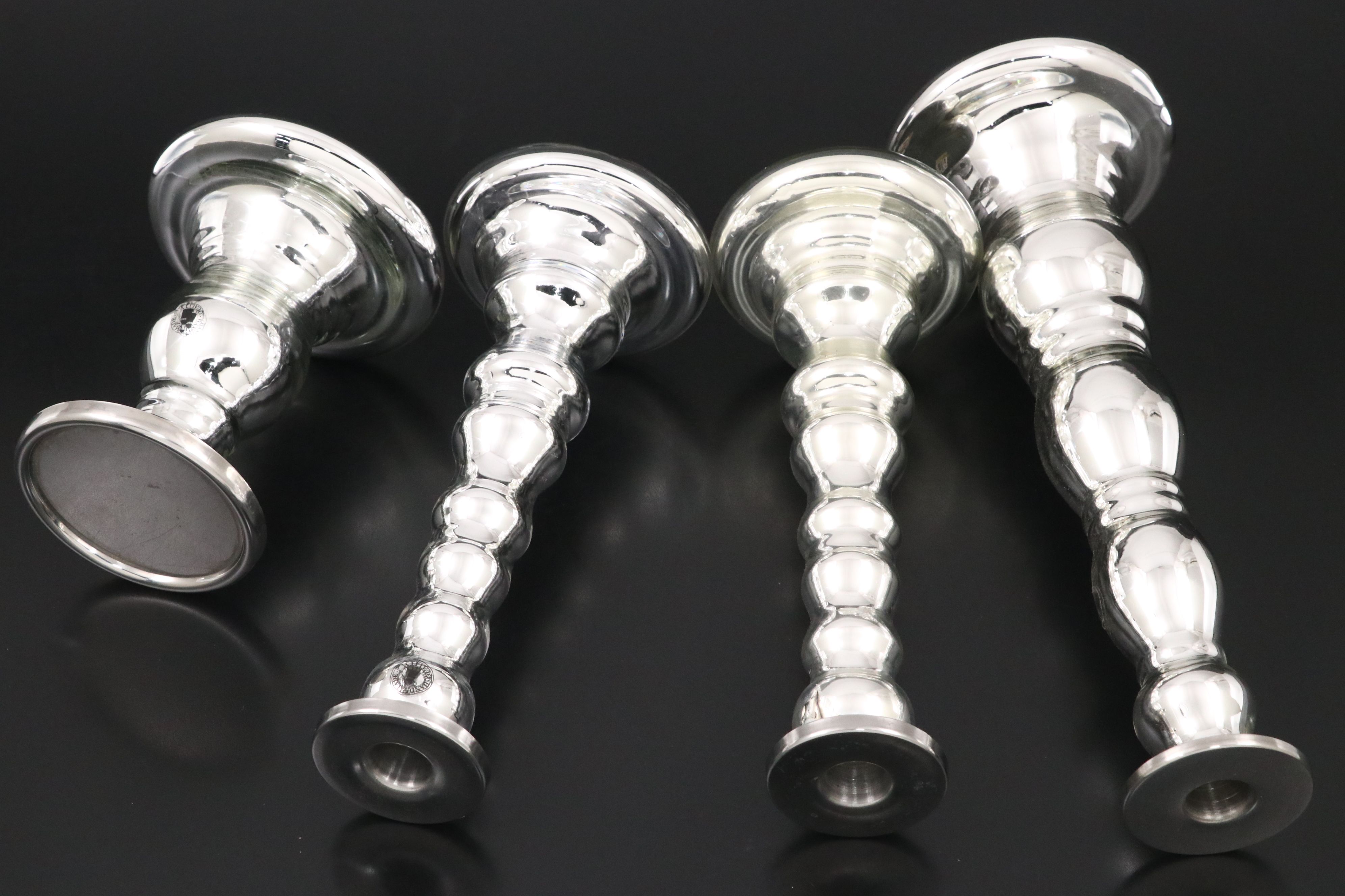 IKEA Silvered Glass Candlesticks
