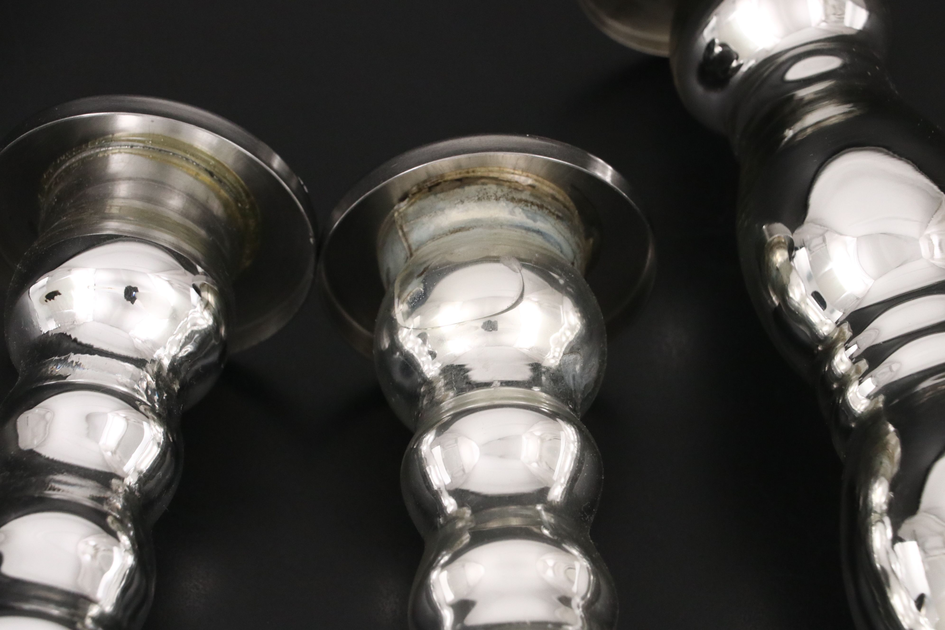 IKEA Silvered Glass Candlesticks