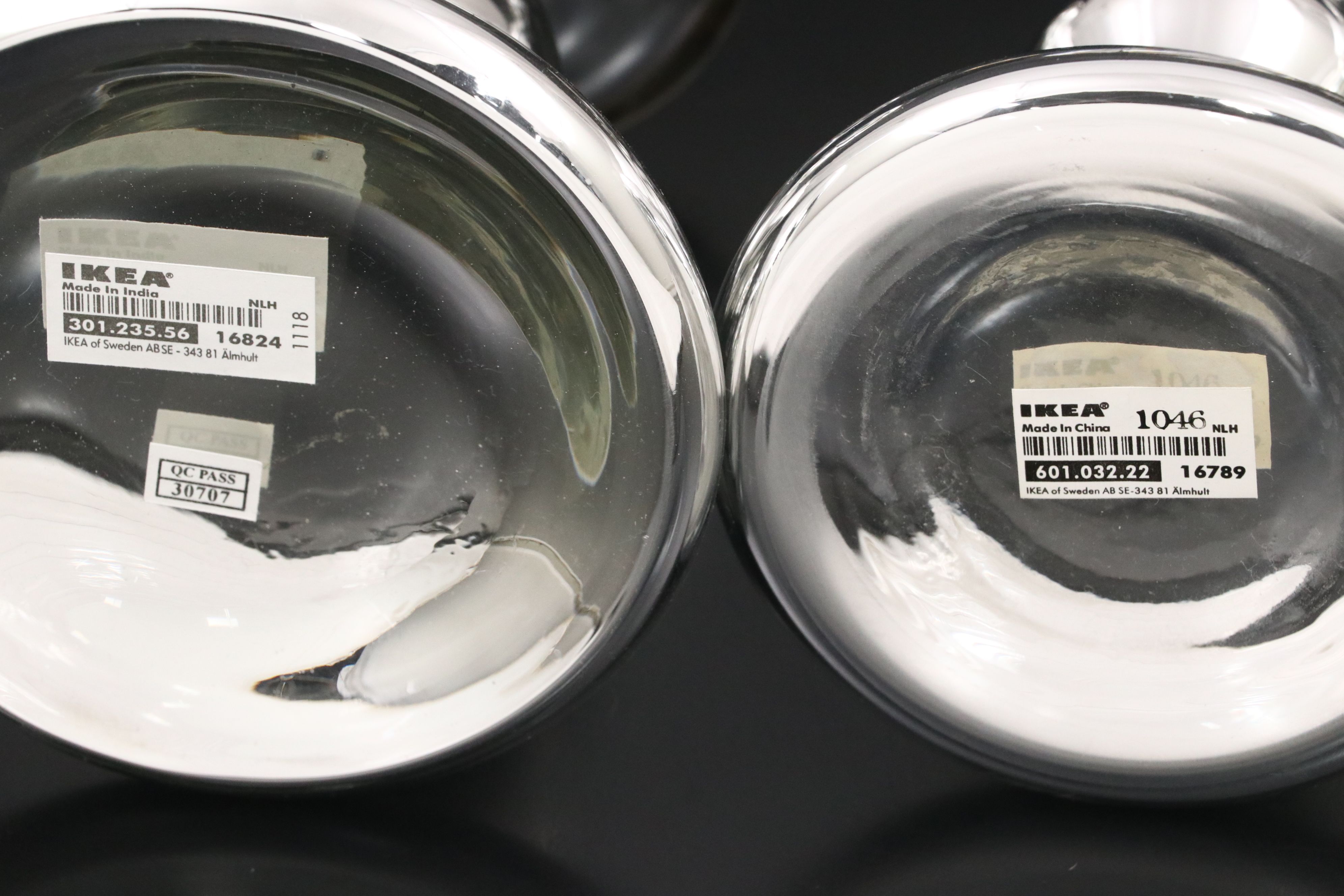 IKEA Silvered Glass Candlesticks