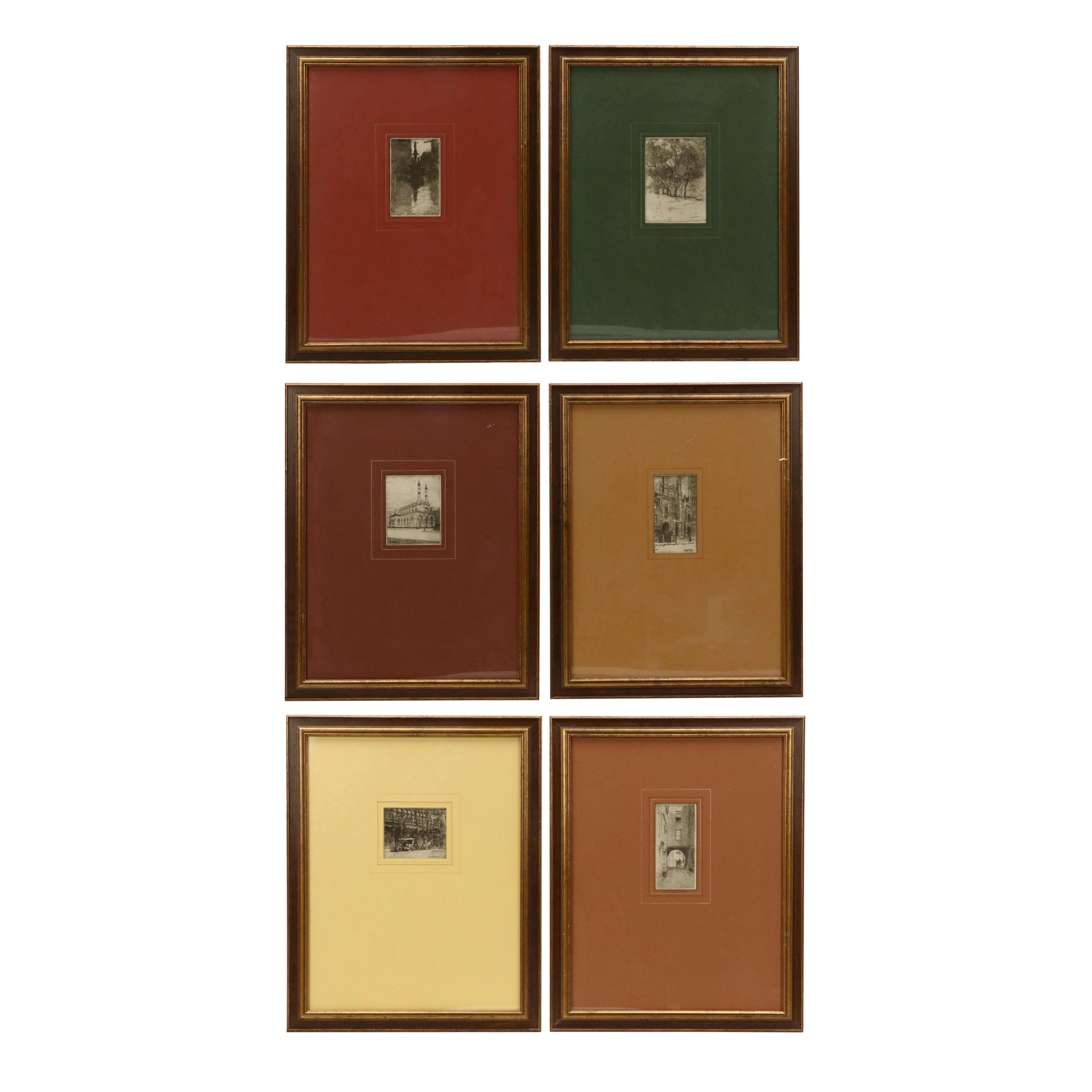 Collection of Halftone Prints After Edward Timothy Hurley Etchings