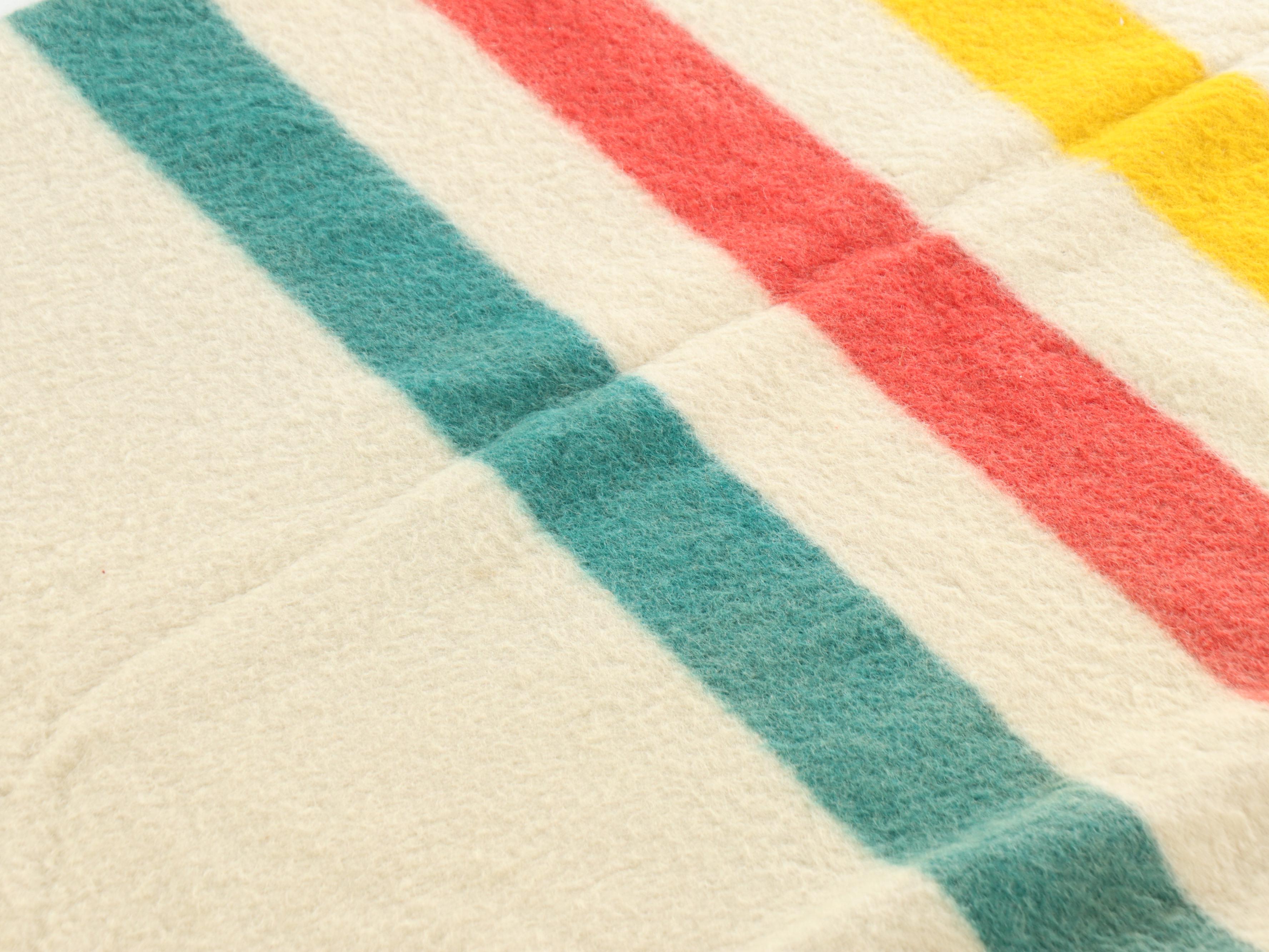 Hudson Bay Striped Wool Blanket, Mid/Late 20th Century