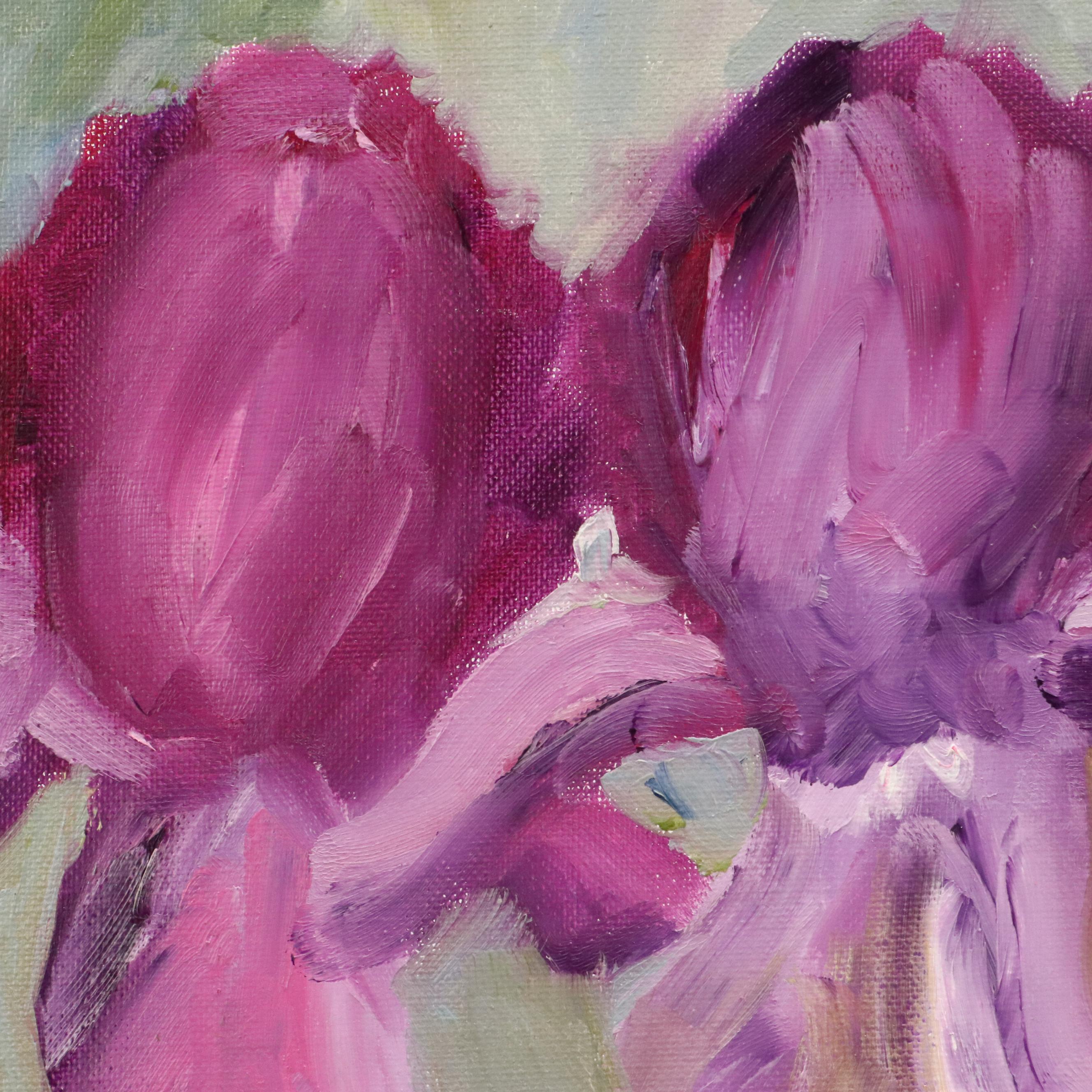 Brittony Martin Floral Oil Painting "Tall Purple Iris," 2025