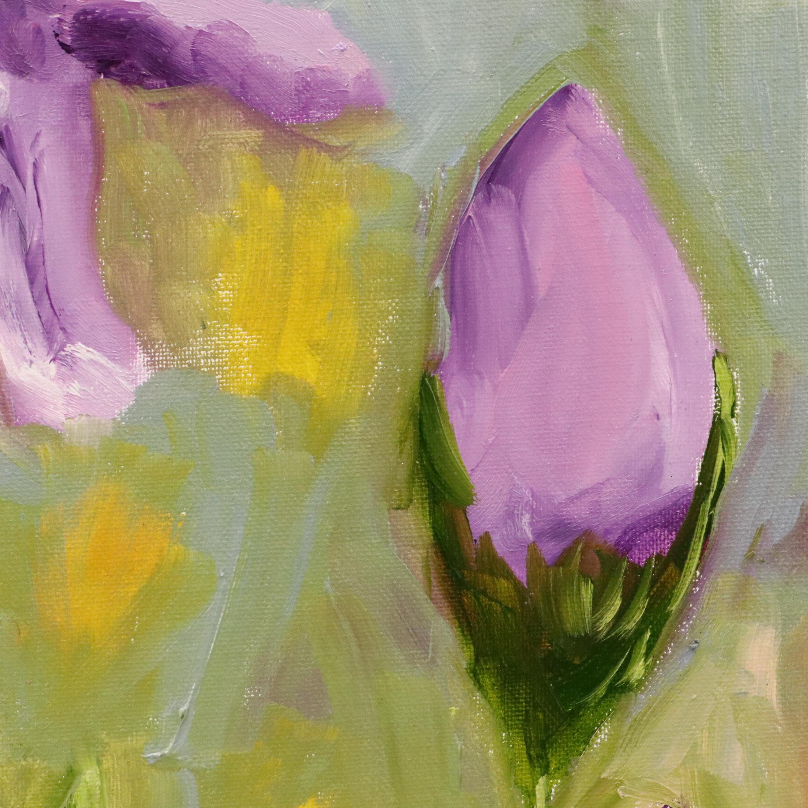 Brittony Martin Floral Oil Painting "Tall Purple Iris," 2025