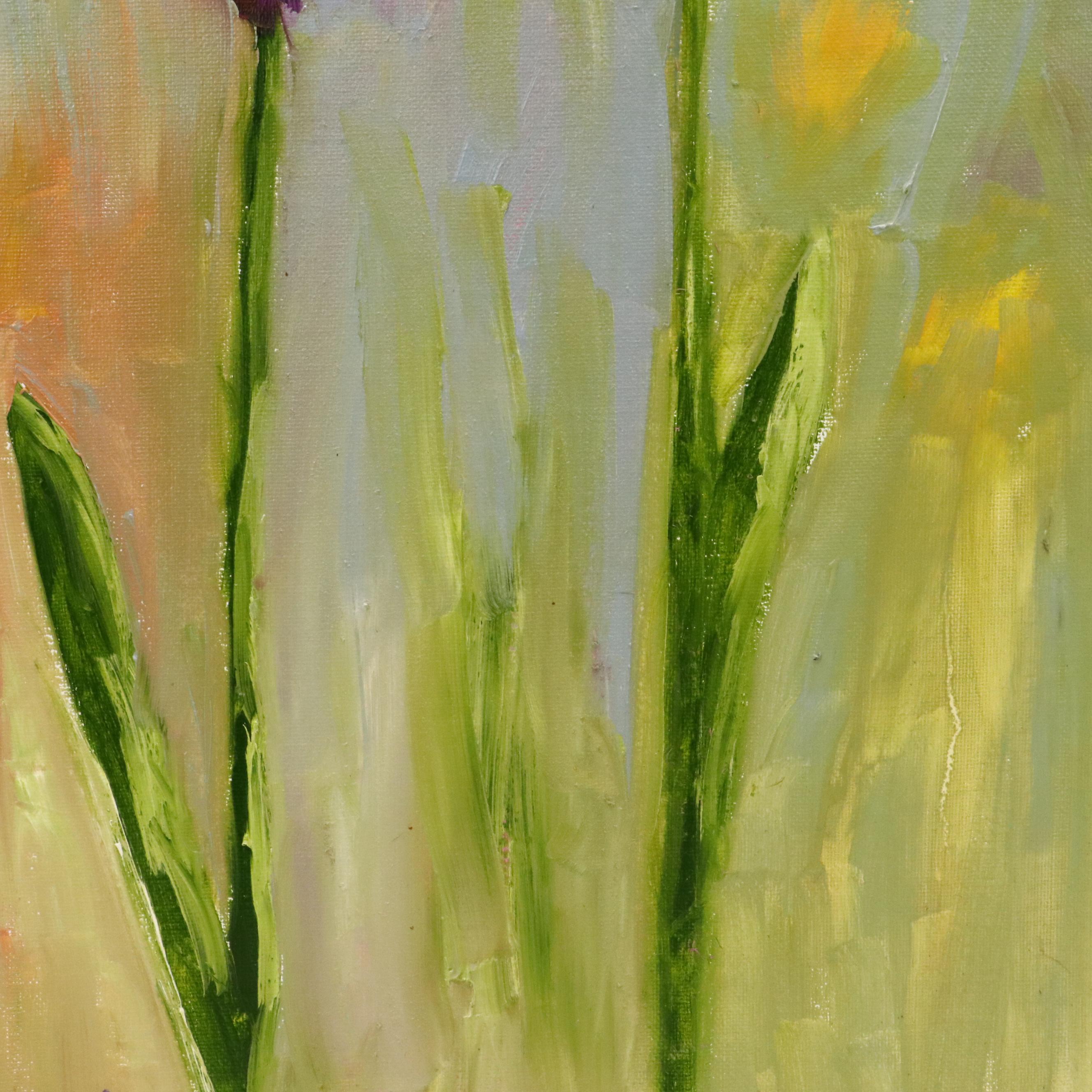 Brittony Martin Floral Oil Painting "Tall Purple Iris," 2025