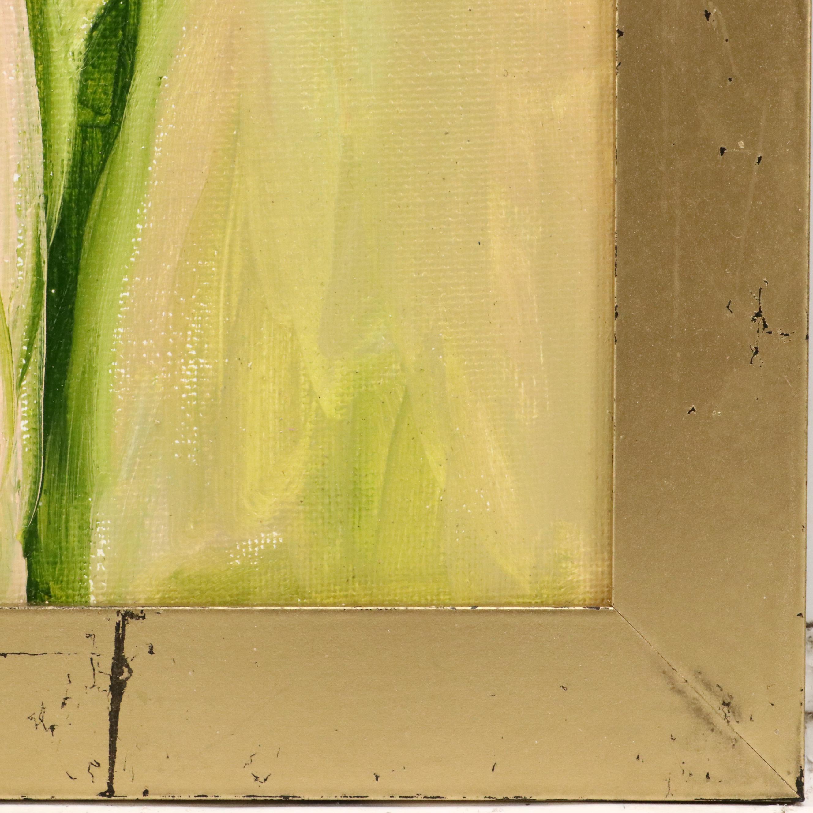 Brittony Martin Floral Oil Painting "Tall Purple Iris," 2025