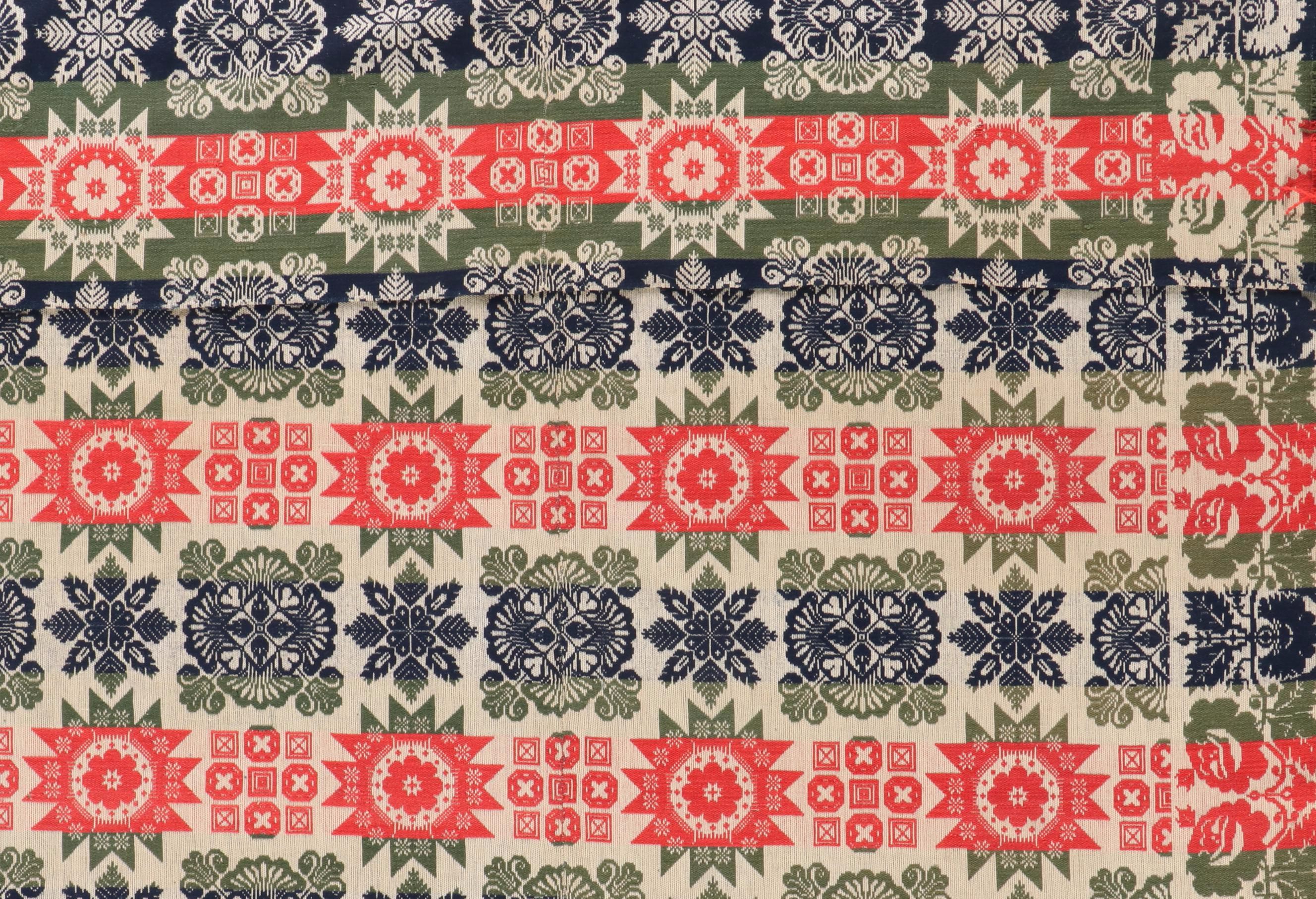 Philip Michael American Jacquard Handwoven Coverlet, 1848