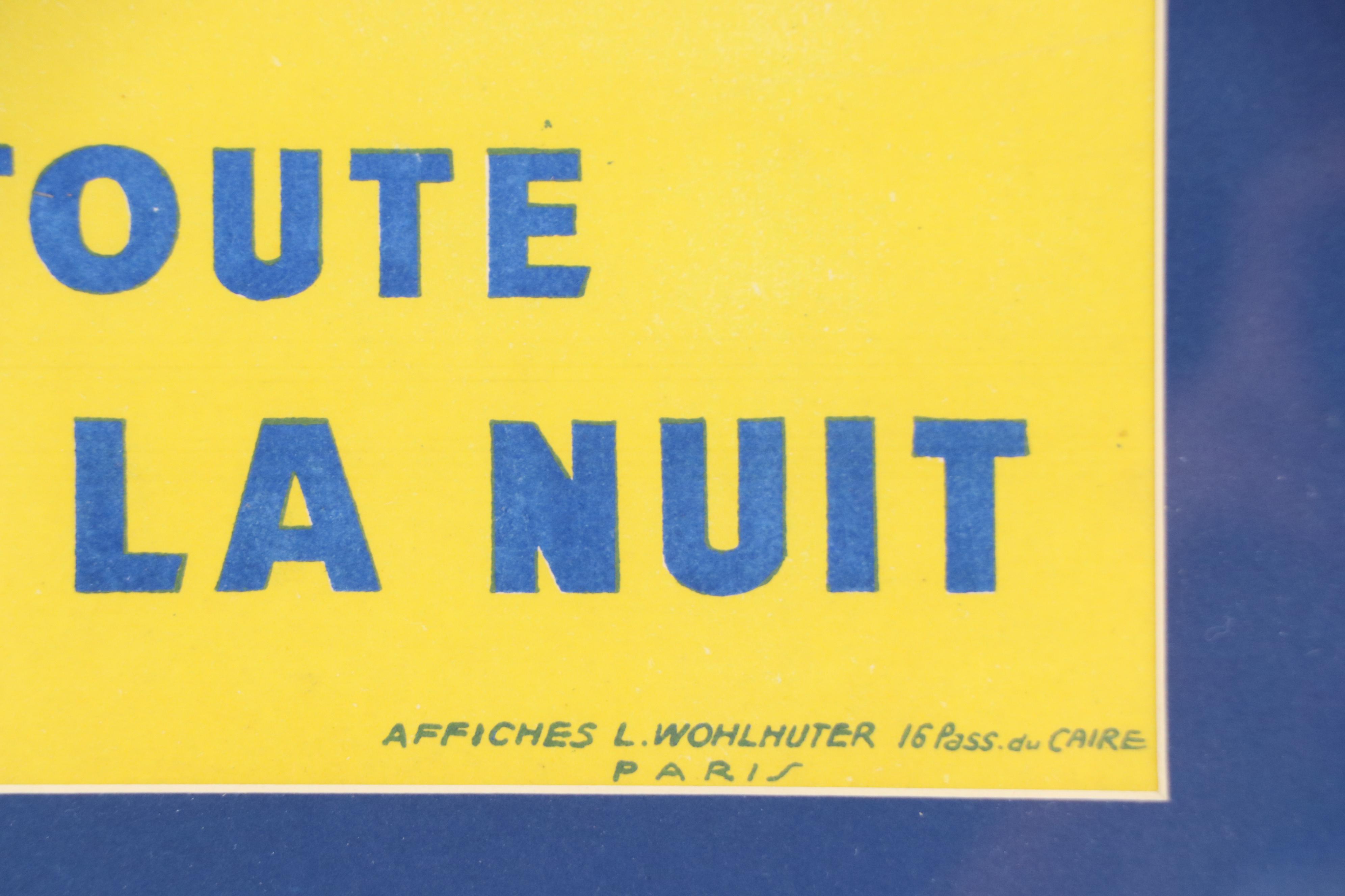 Lithograph Restaurant Poster "Réveillon," Early to Mid-20th Century