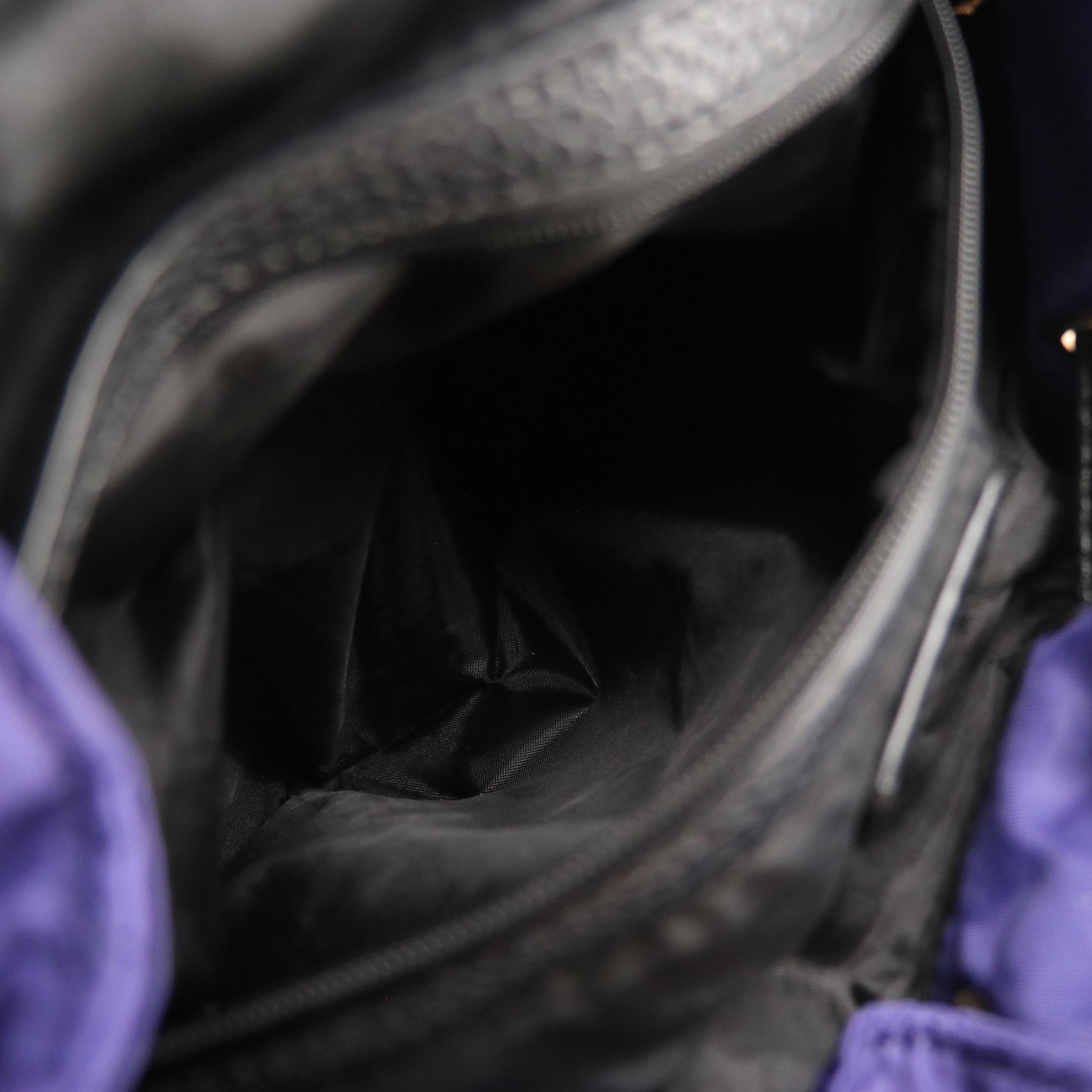 Aqua Madonna Large Woven Leather Satchel, Neiman Marcus Purple Nylon Backpack