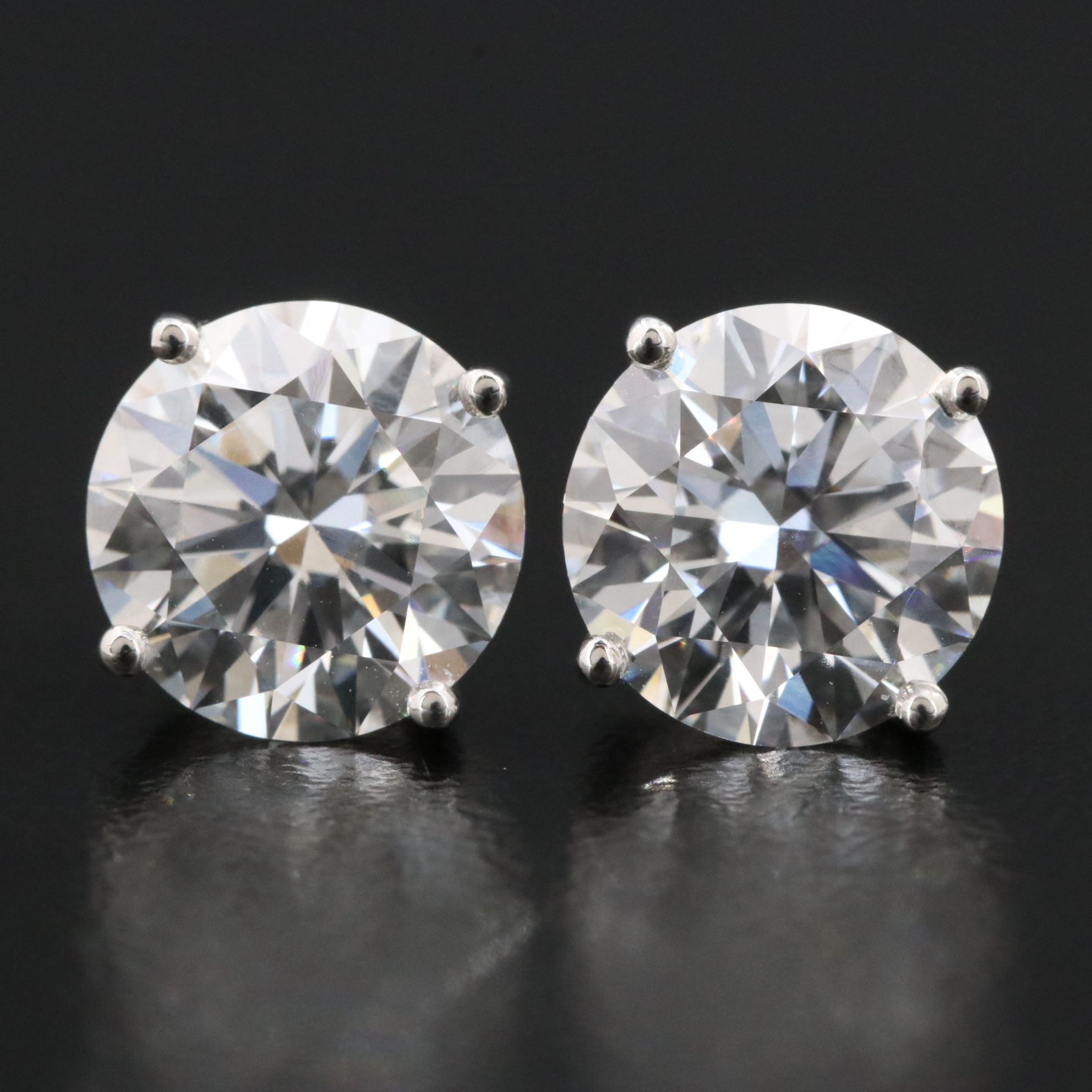 Platinum 5.07 CTW Lab Grown Diamond Stud Earrings with IGI Reports