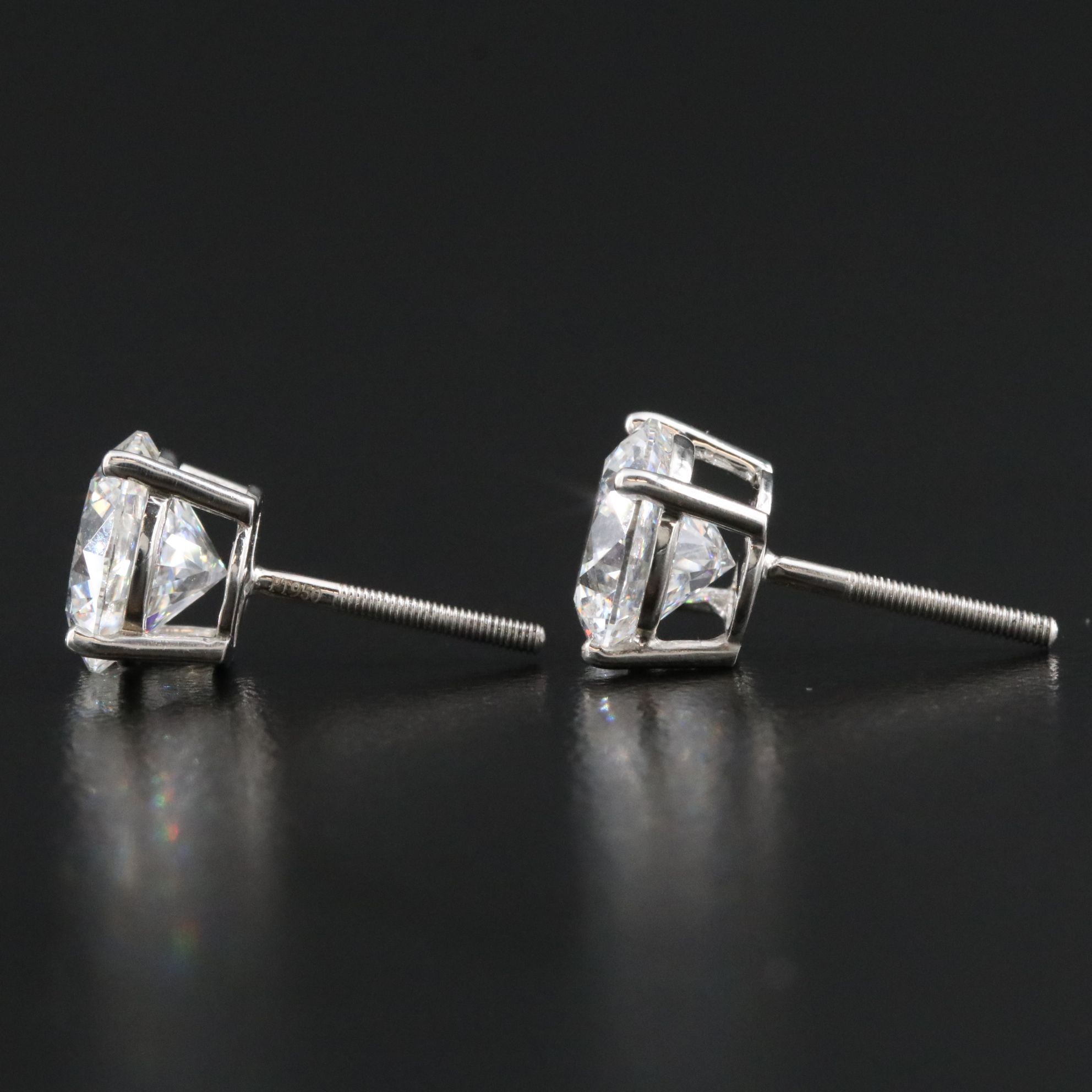 Platinum 5.07 CTW Lab Grown Diamond Stud Earrings with IGI Reports