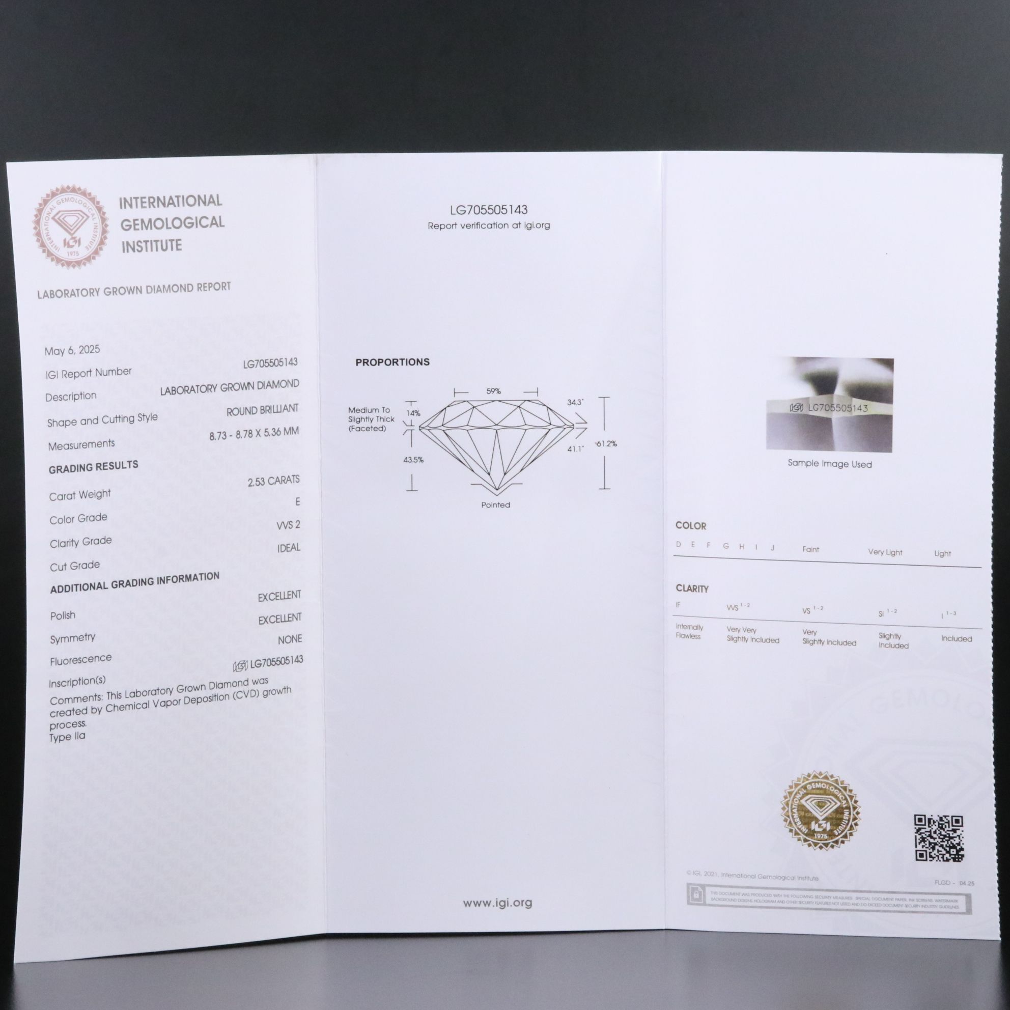 Platinum 5.07 CTW Lab Grown Diamond Stud Earrings with IGI Reports