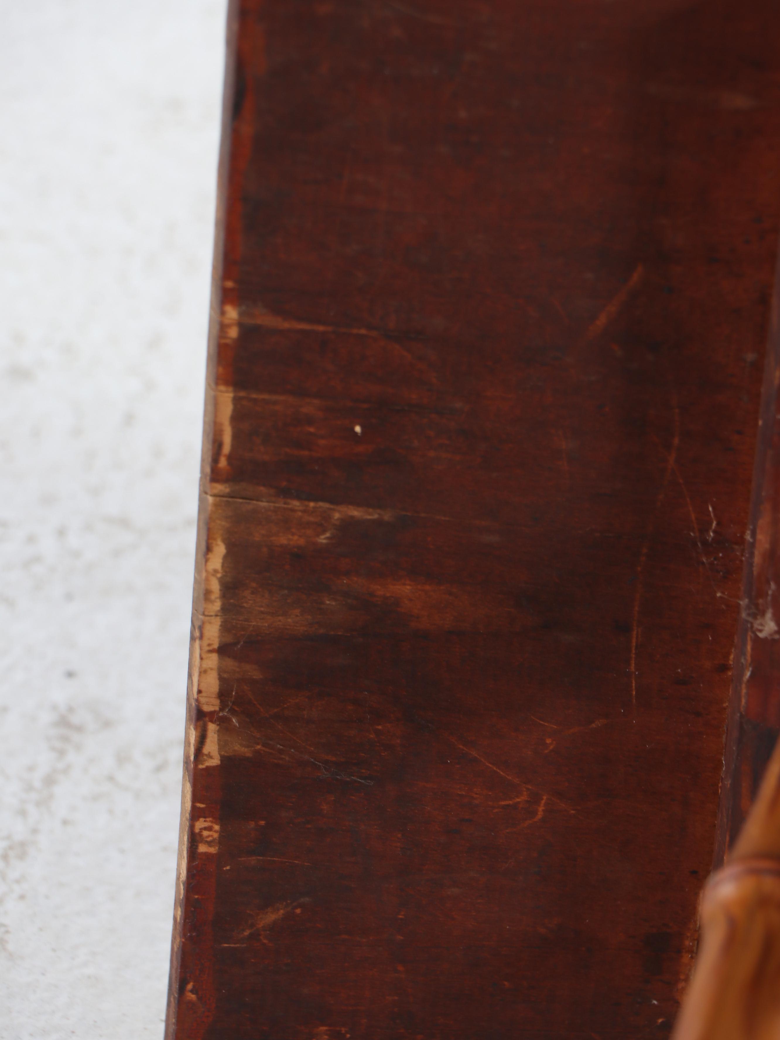 Primitive Style Handcrafted Bamboo and Painted Wood Plant Stand