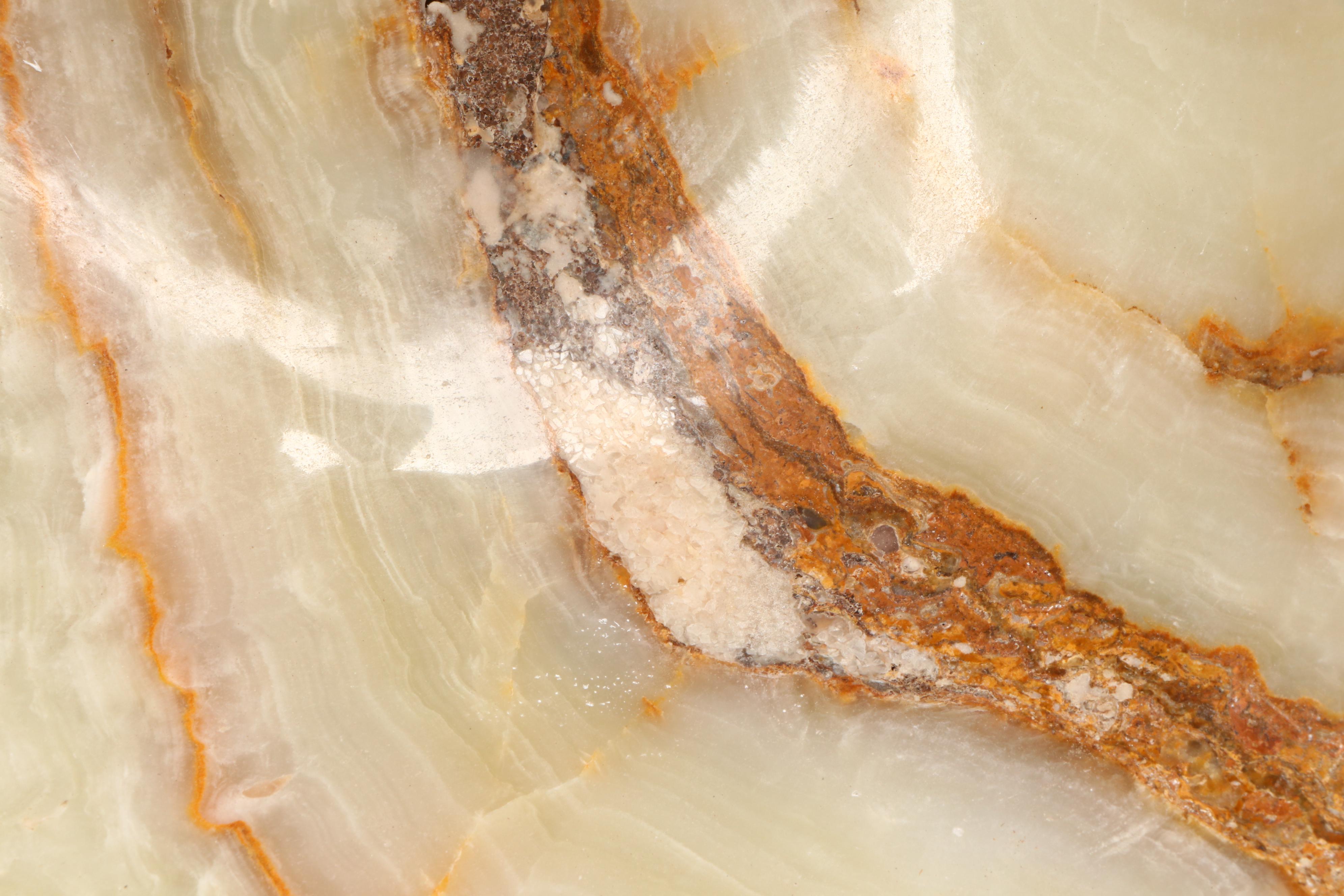 Carved Banded Calcite Freeform Bowl