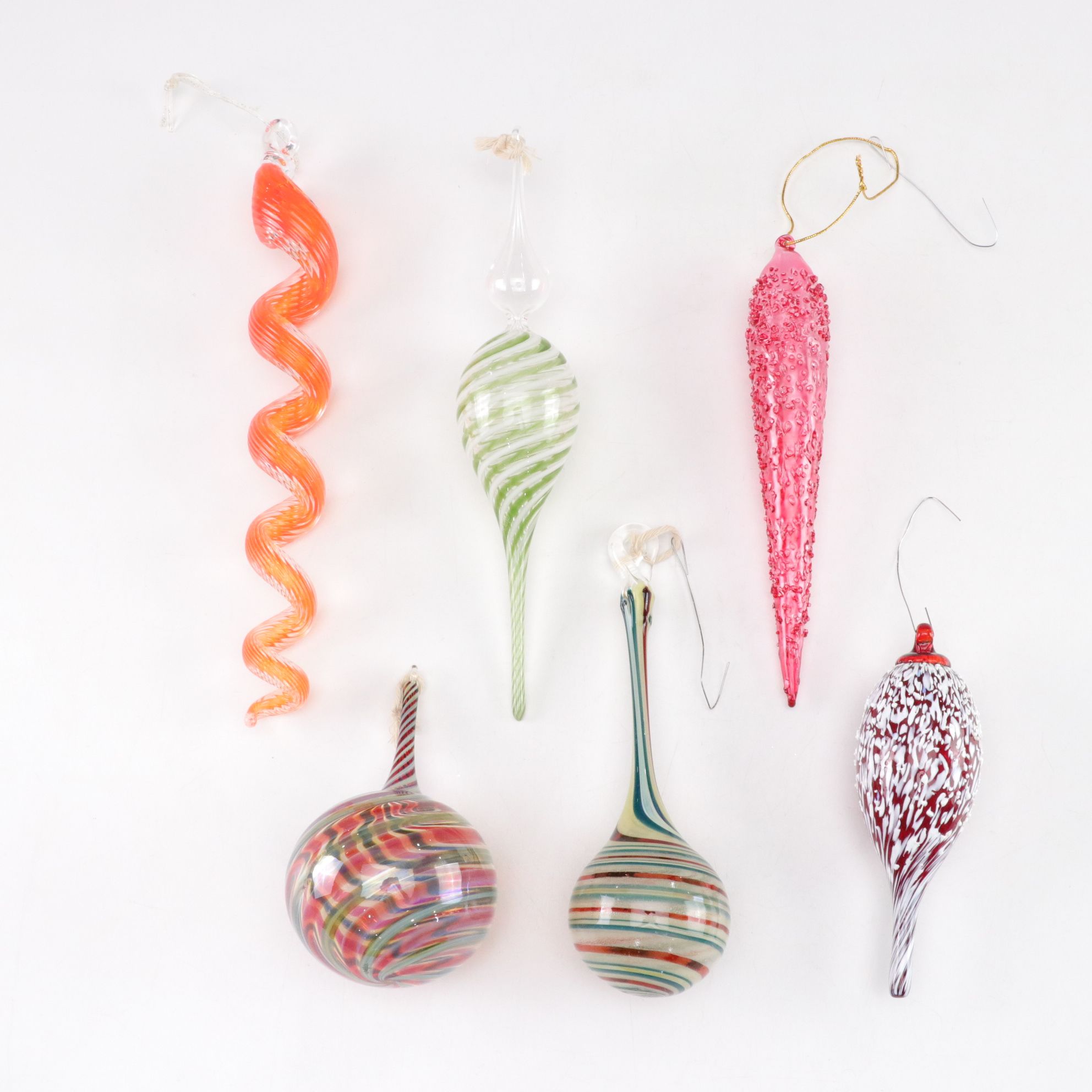 Blown Art Glass Christmas Tree Ornament Collection
