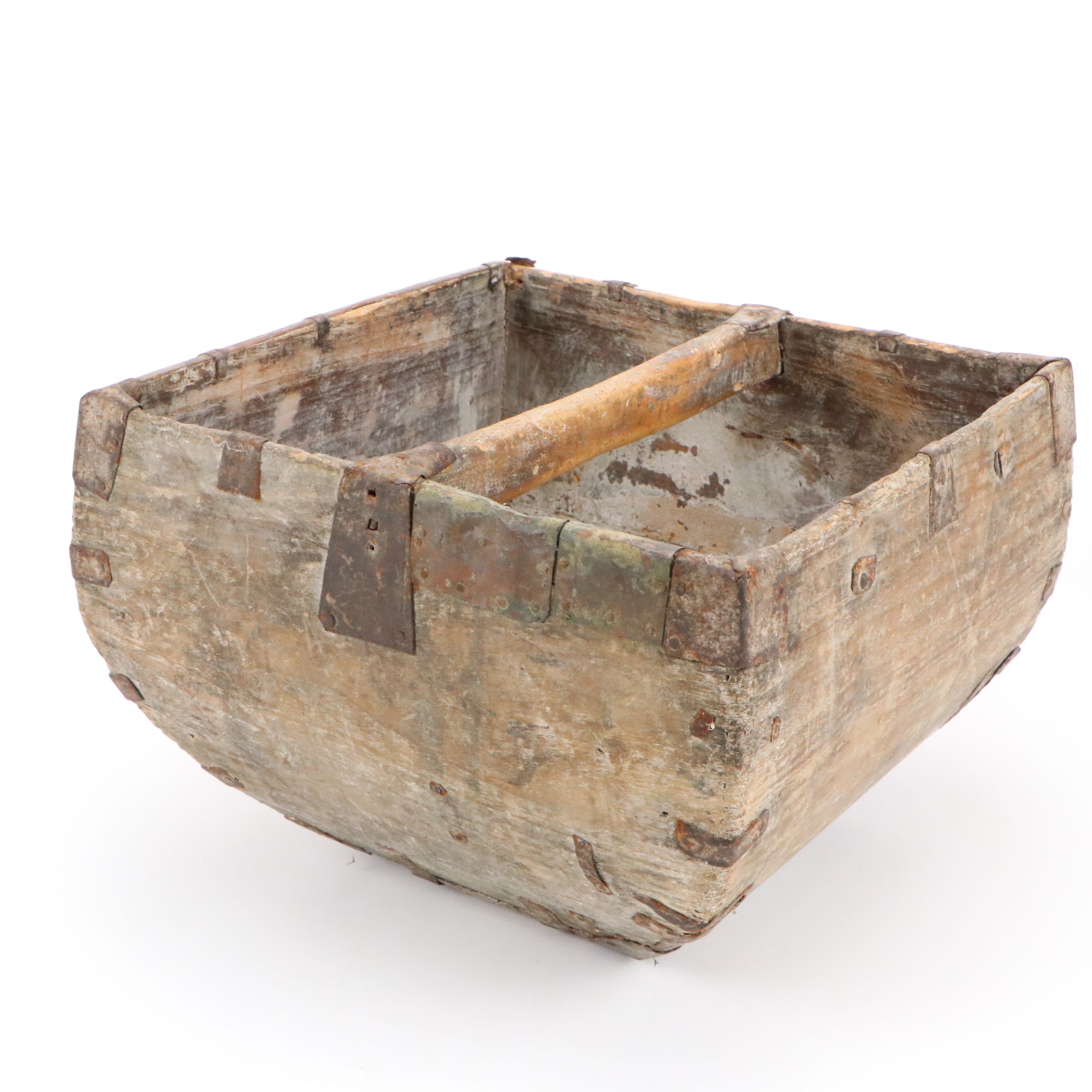 Antique Chinese Wooden Rice Bucket